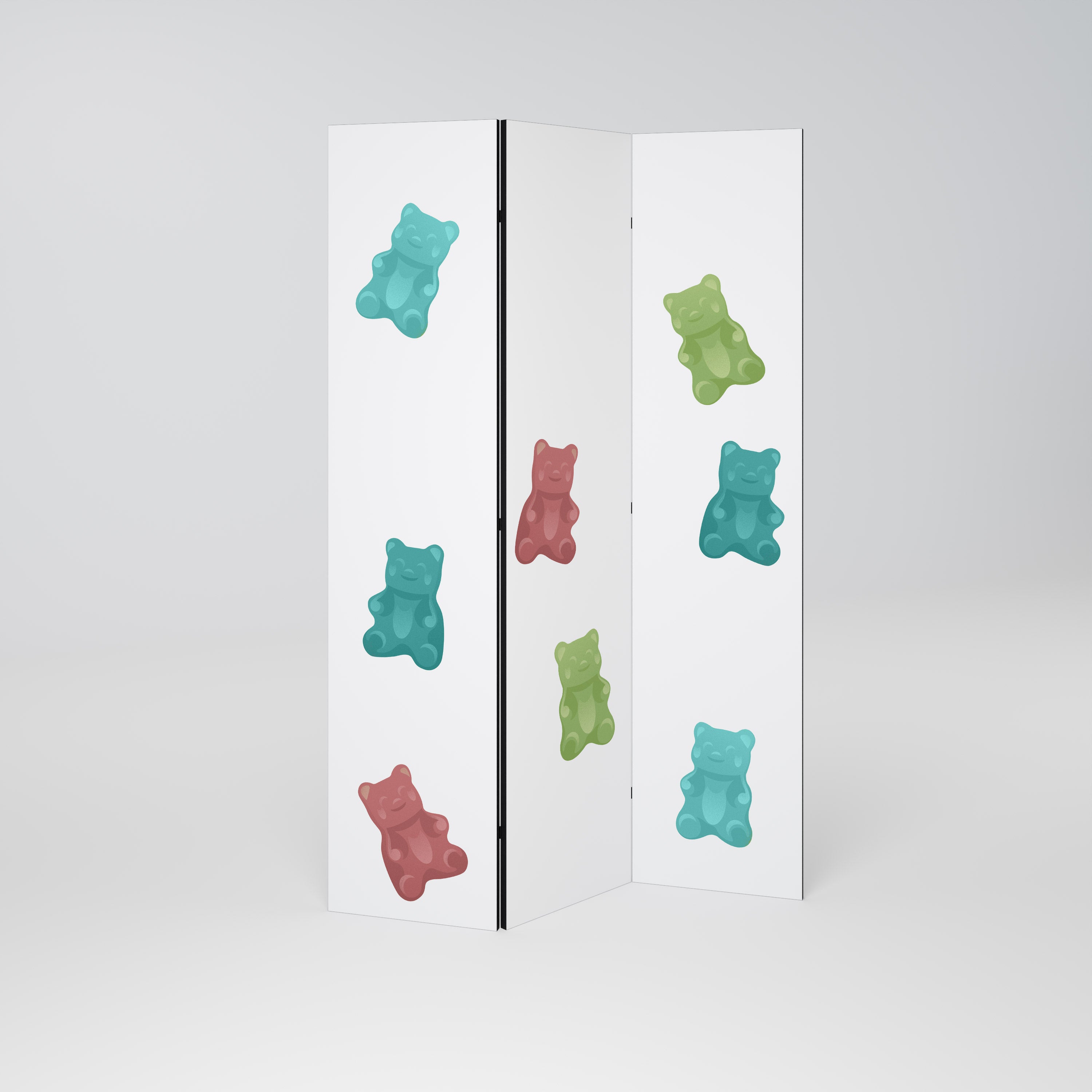 GUMMY BEARS Decorative 3-Panel Room Divider
