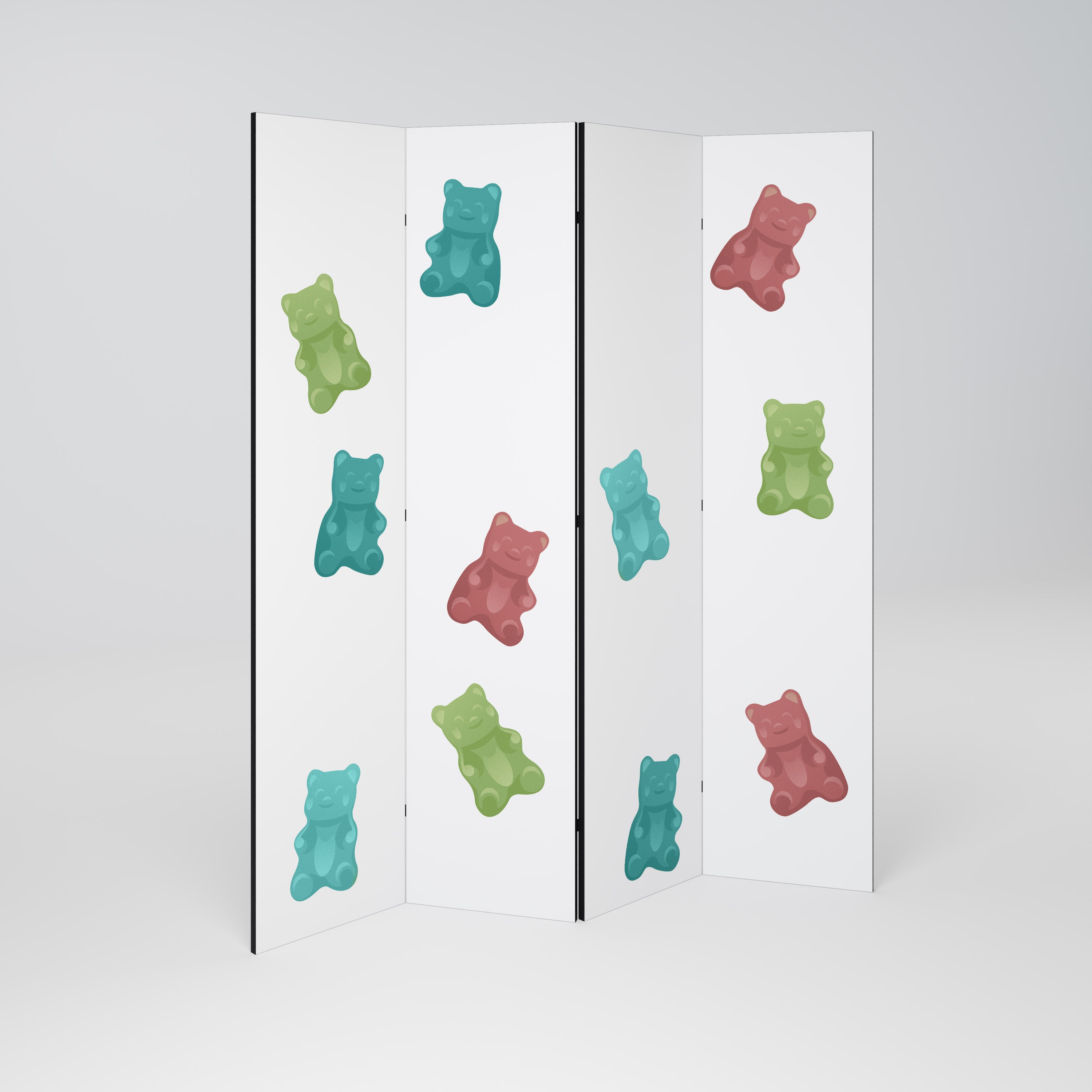 Biombo decorativo de 4 paneles GUMMY BEARS