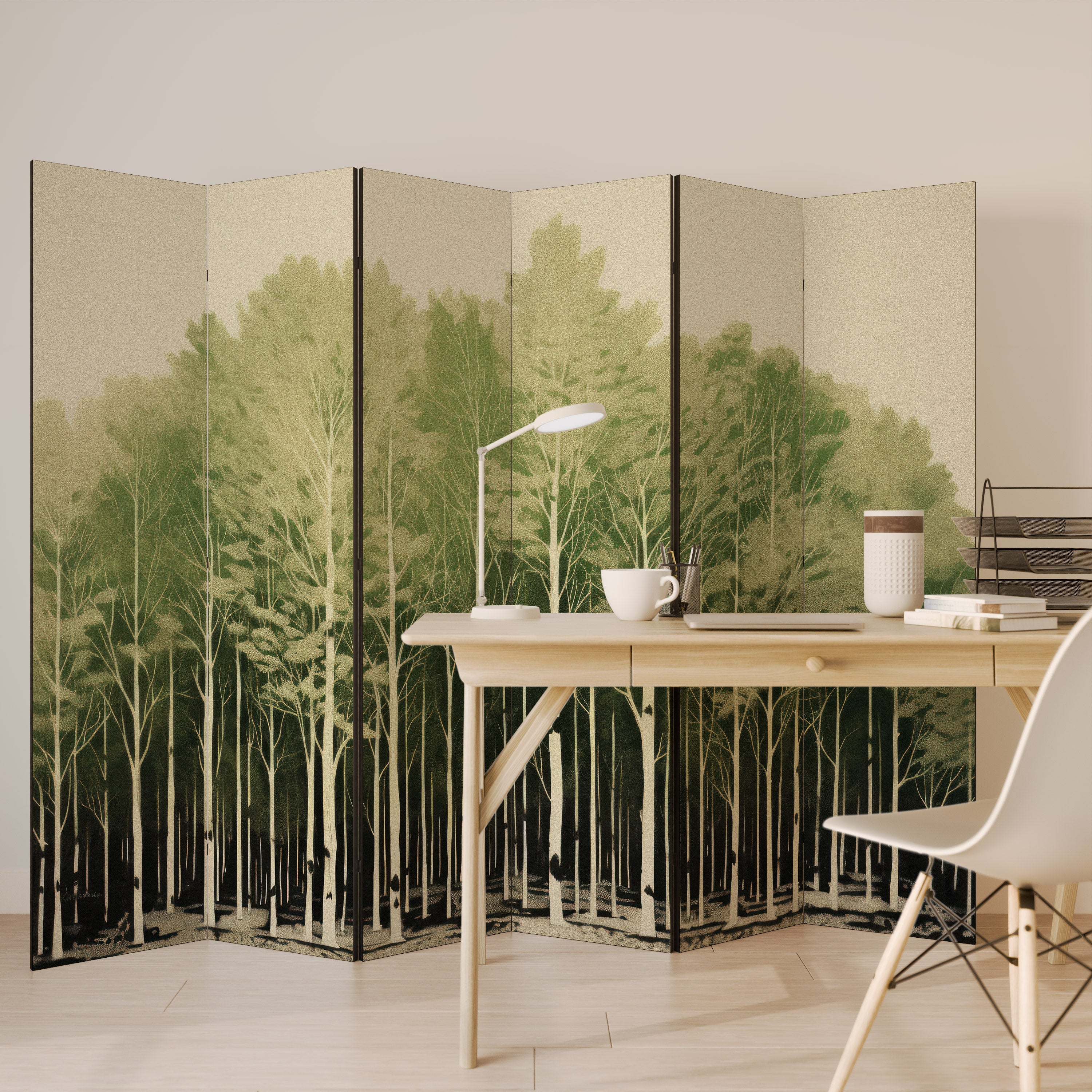 Biombo decorativo de 6 paneles UNKNOWN NATURE
