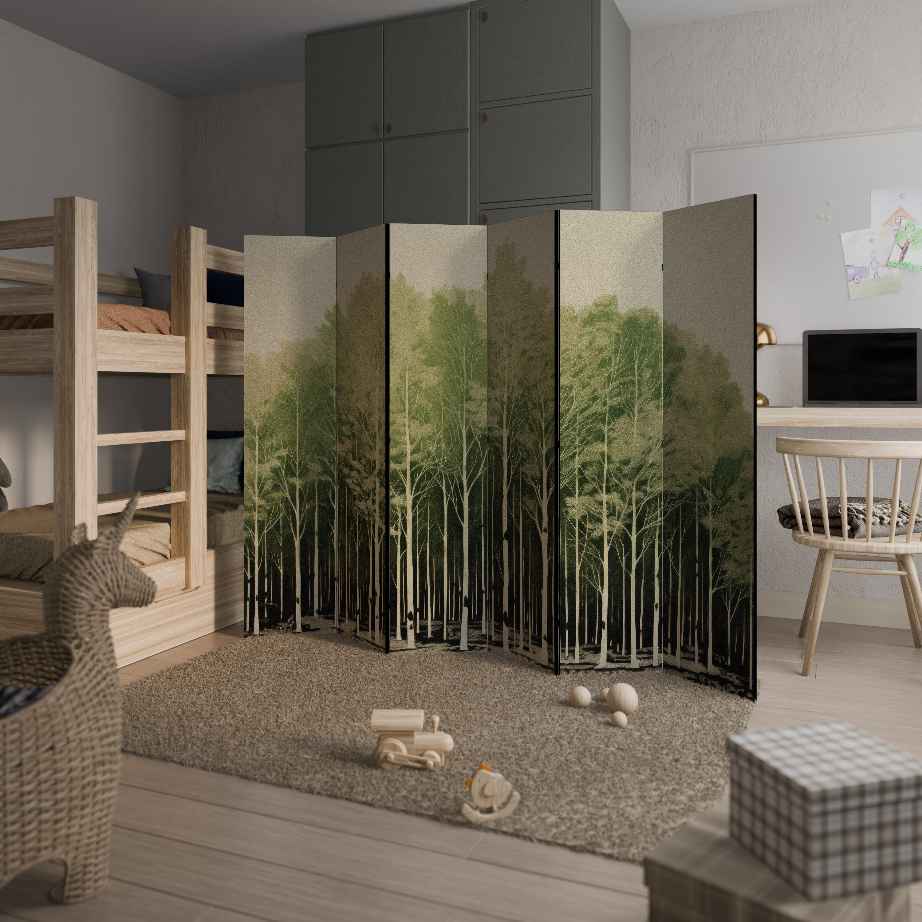 Biombo decorativo de 6 paneles UNKNOWN NATURE