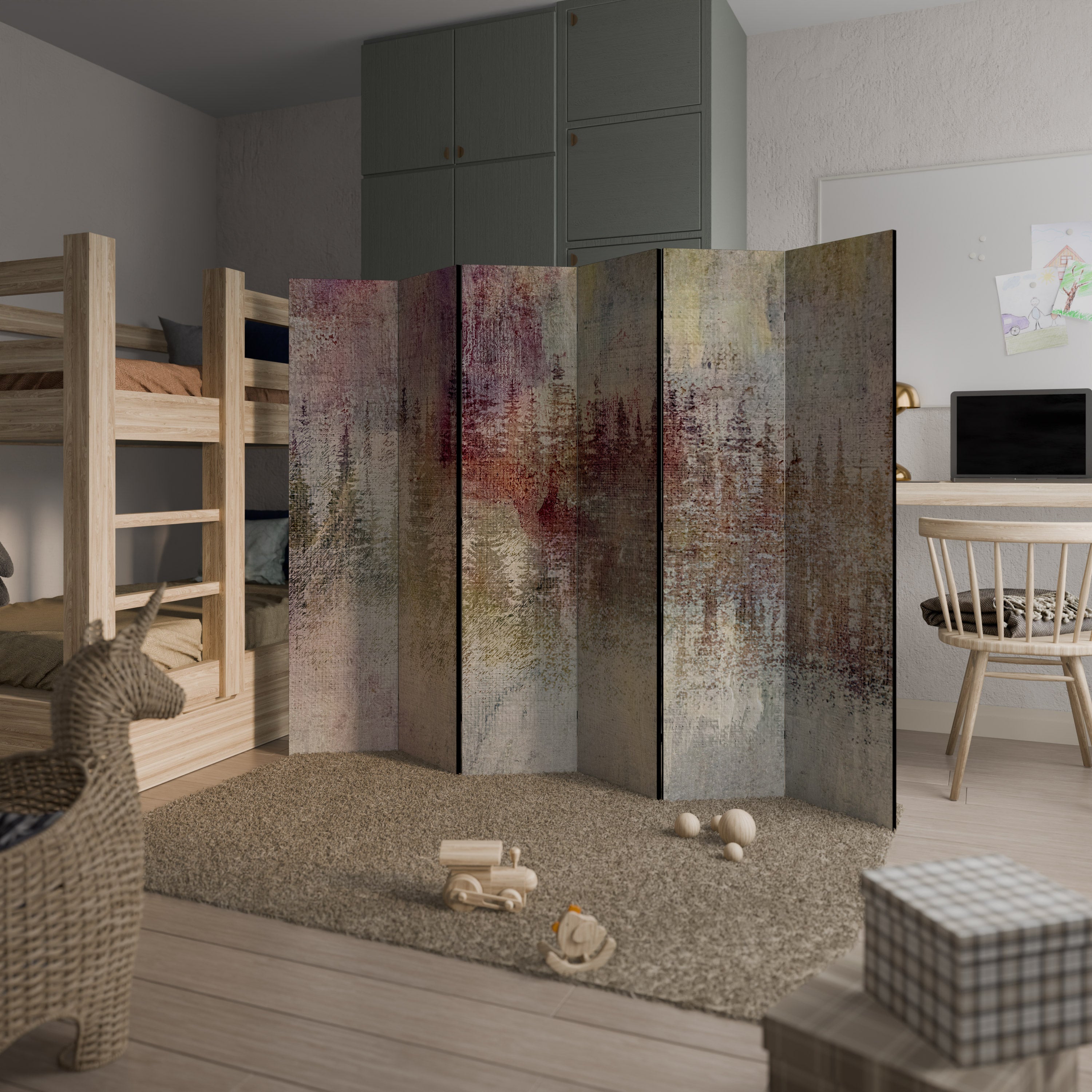 Biombo decorativo de 6 paneles VEILED SUMMIT