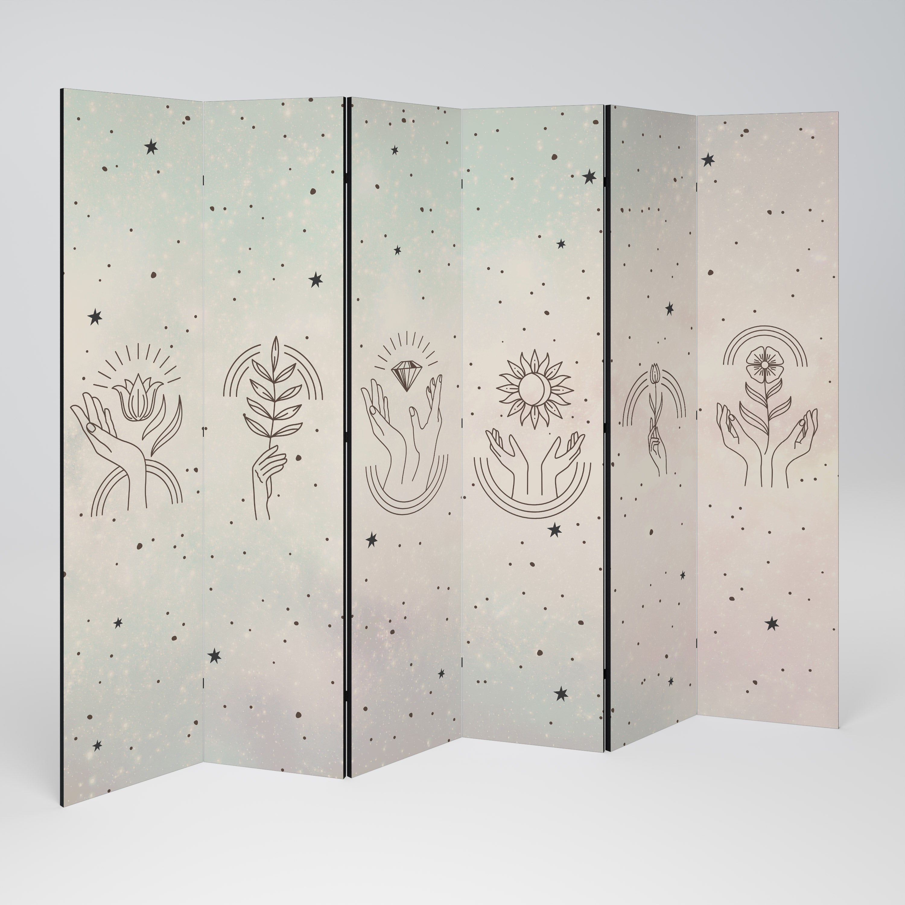 Biombo decorativo de 6 paneles DELICATE BEAUTY