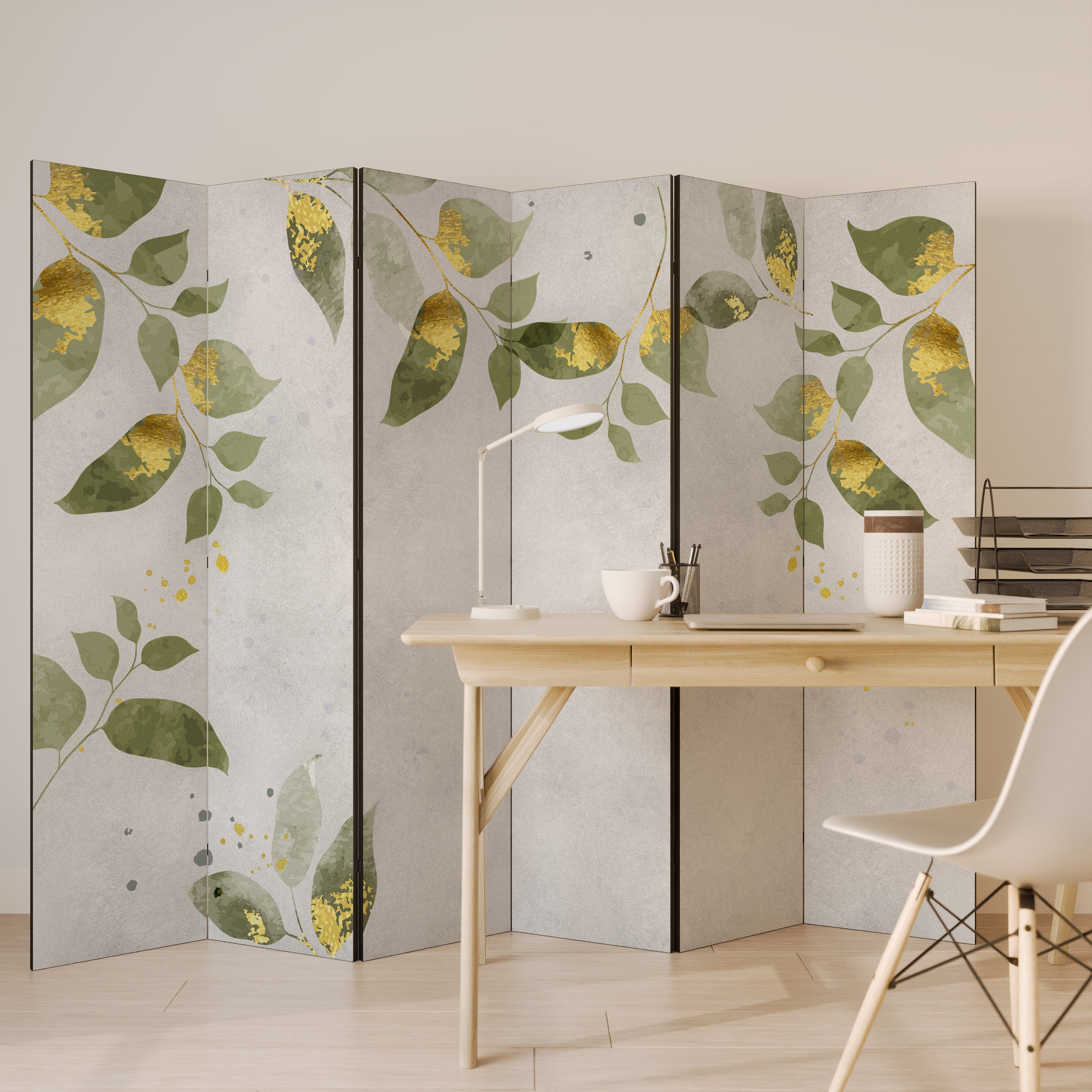 Biombo decorativo de 6 paneles ELEGANT BOTANICS