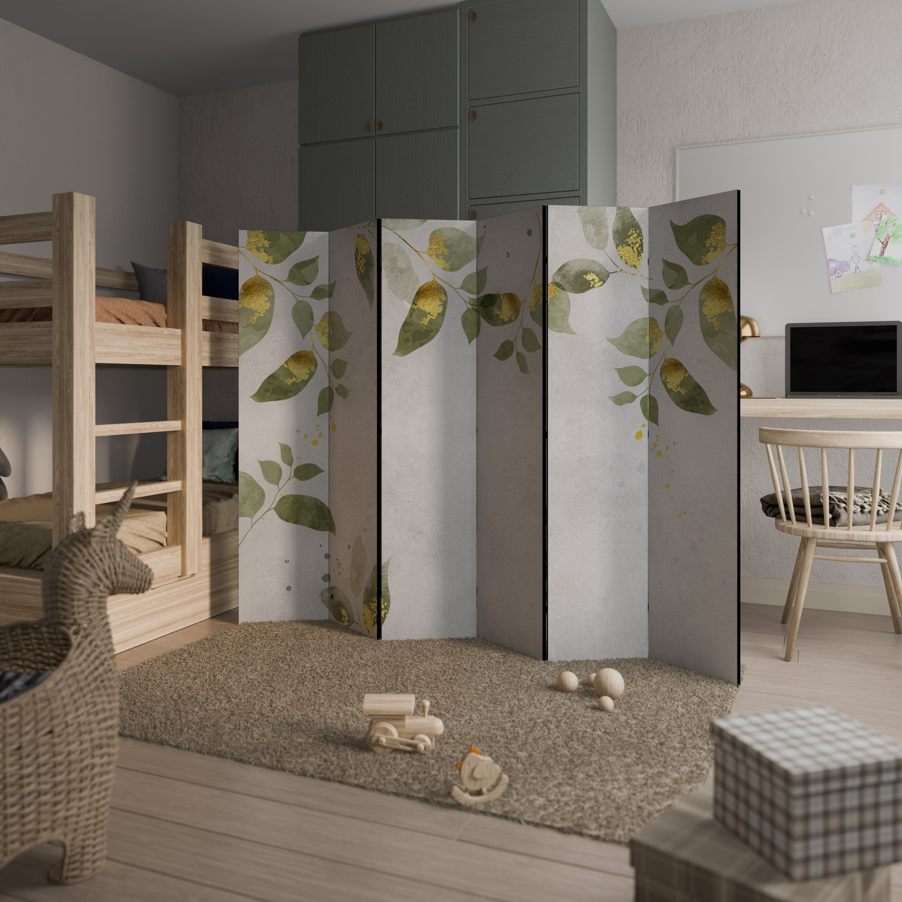 Biombo decorativo de 6 paneles ELEGANT BOTANICS