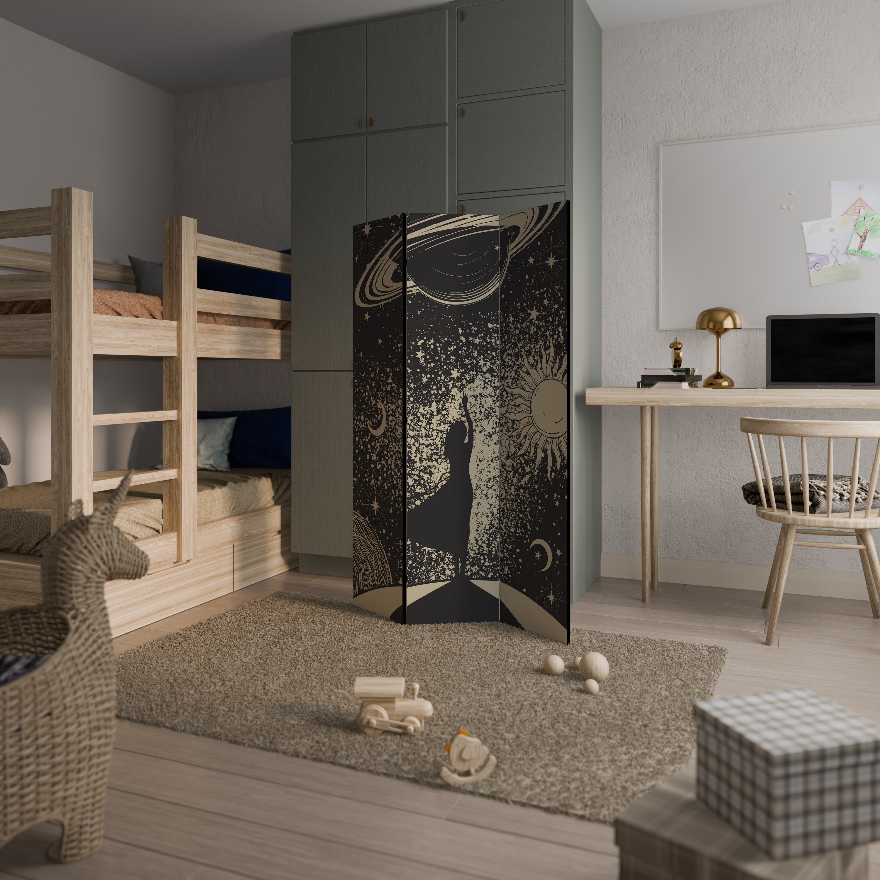 MYSTIC UNIVERSE Decorative 3-Panel Room Divider
