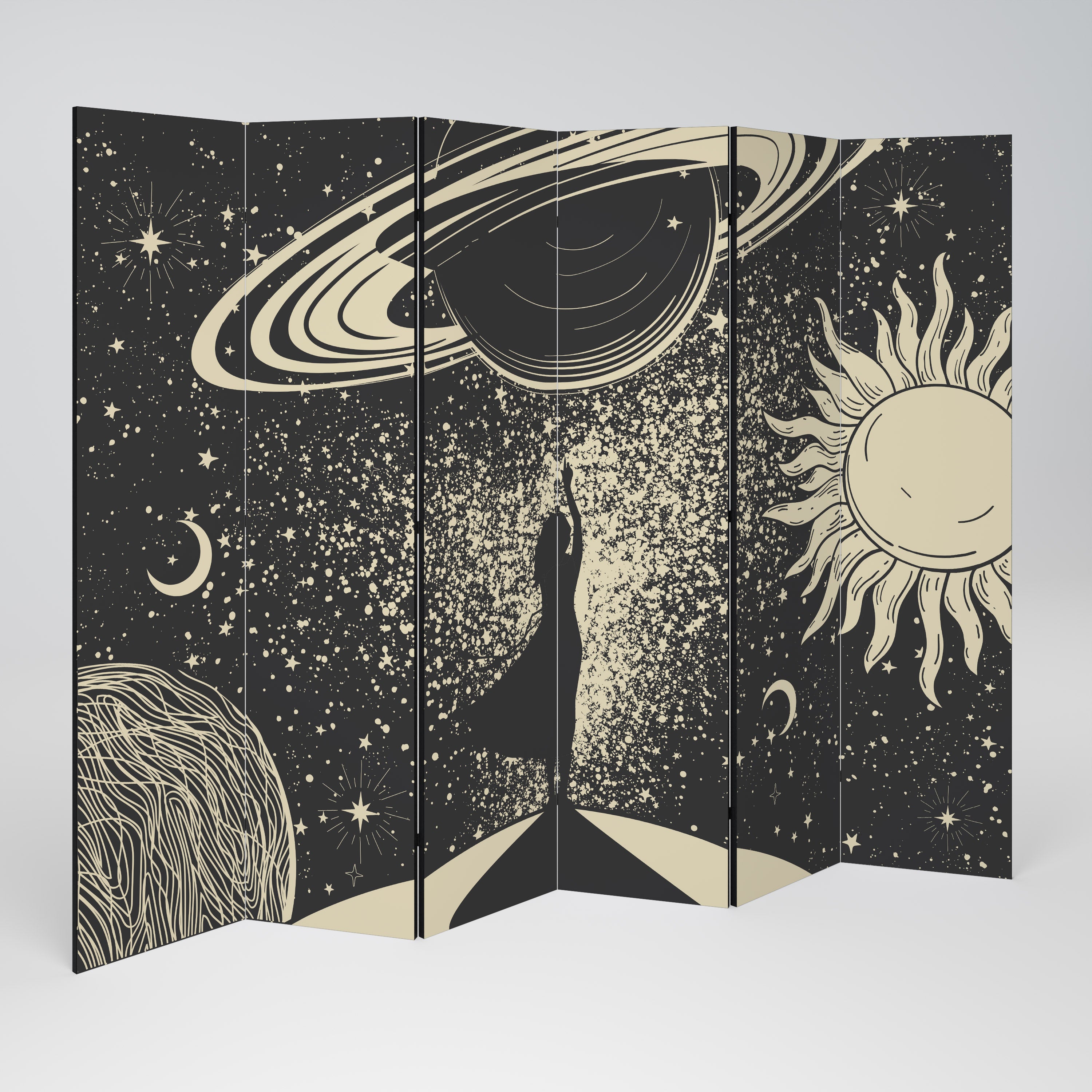 Biombo decorativo de 6 paneles MYSTIC UNIVERSE