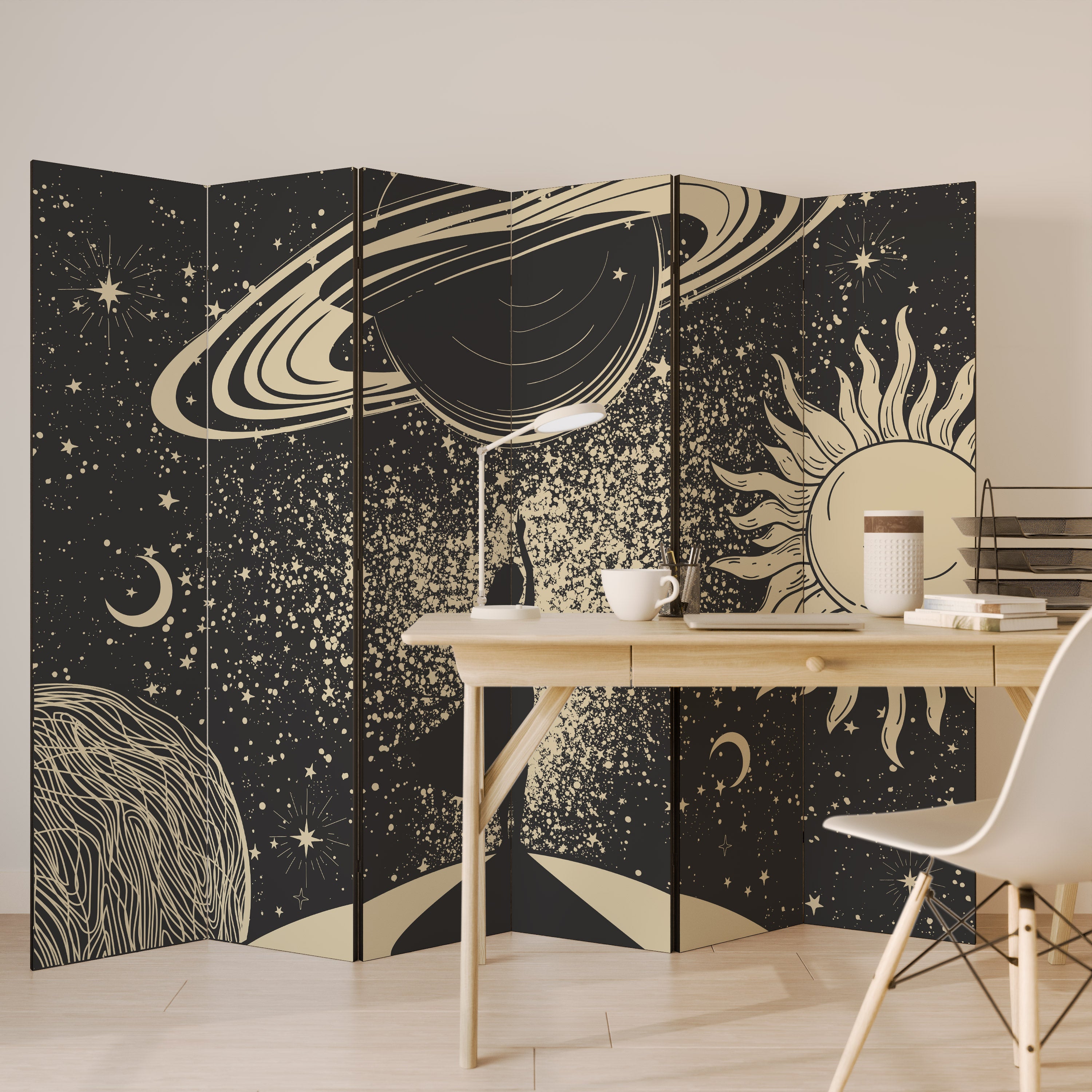 Biombo decorativo de 6 paneles MYSTIC UNIVERSE