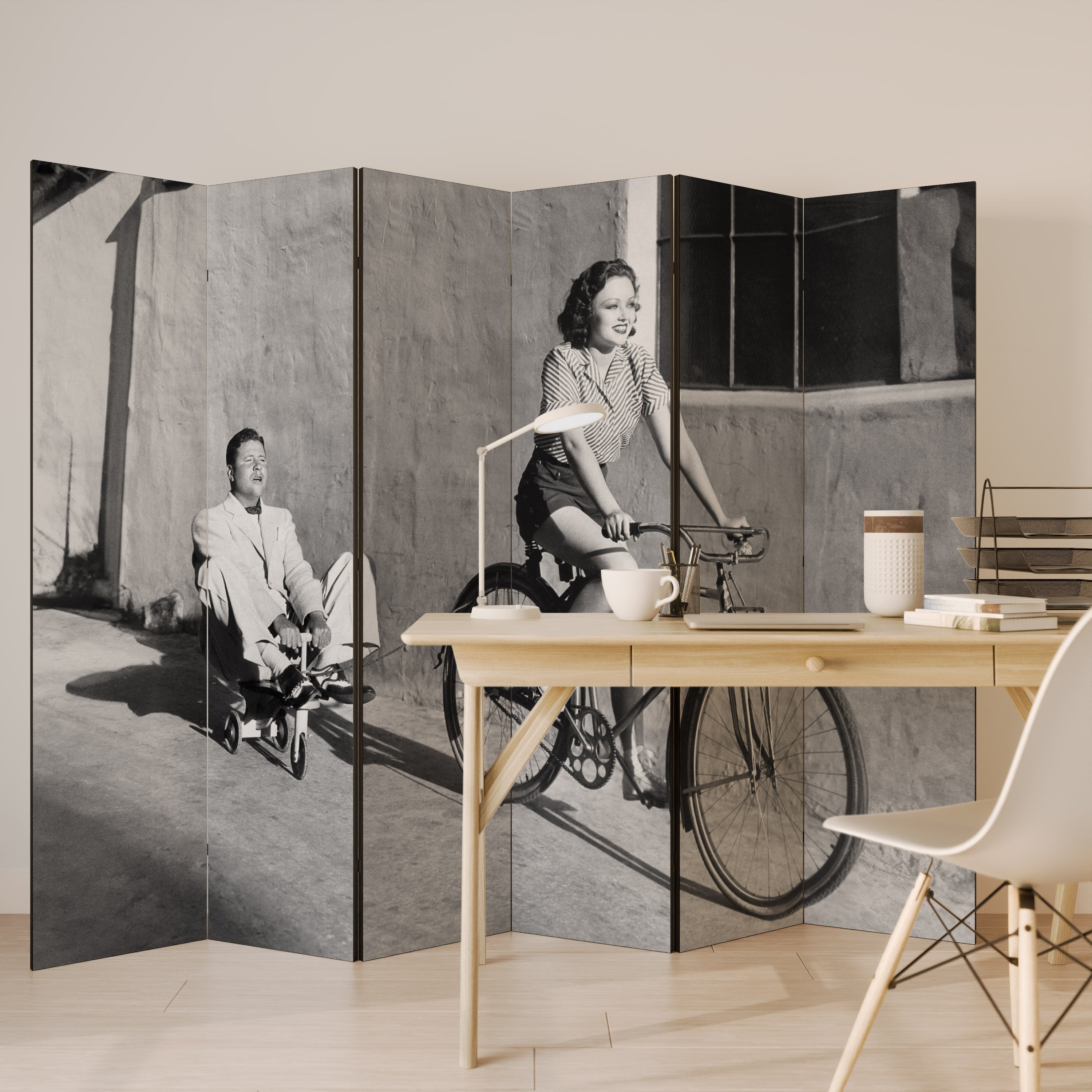 Biombo decorativo de 6 paneles HAPPY JOURNEY