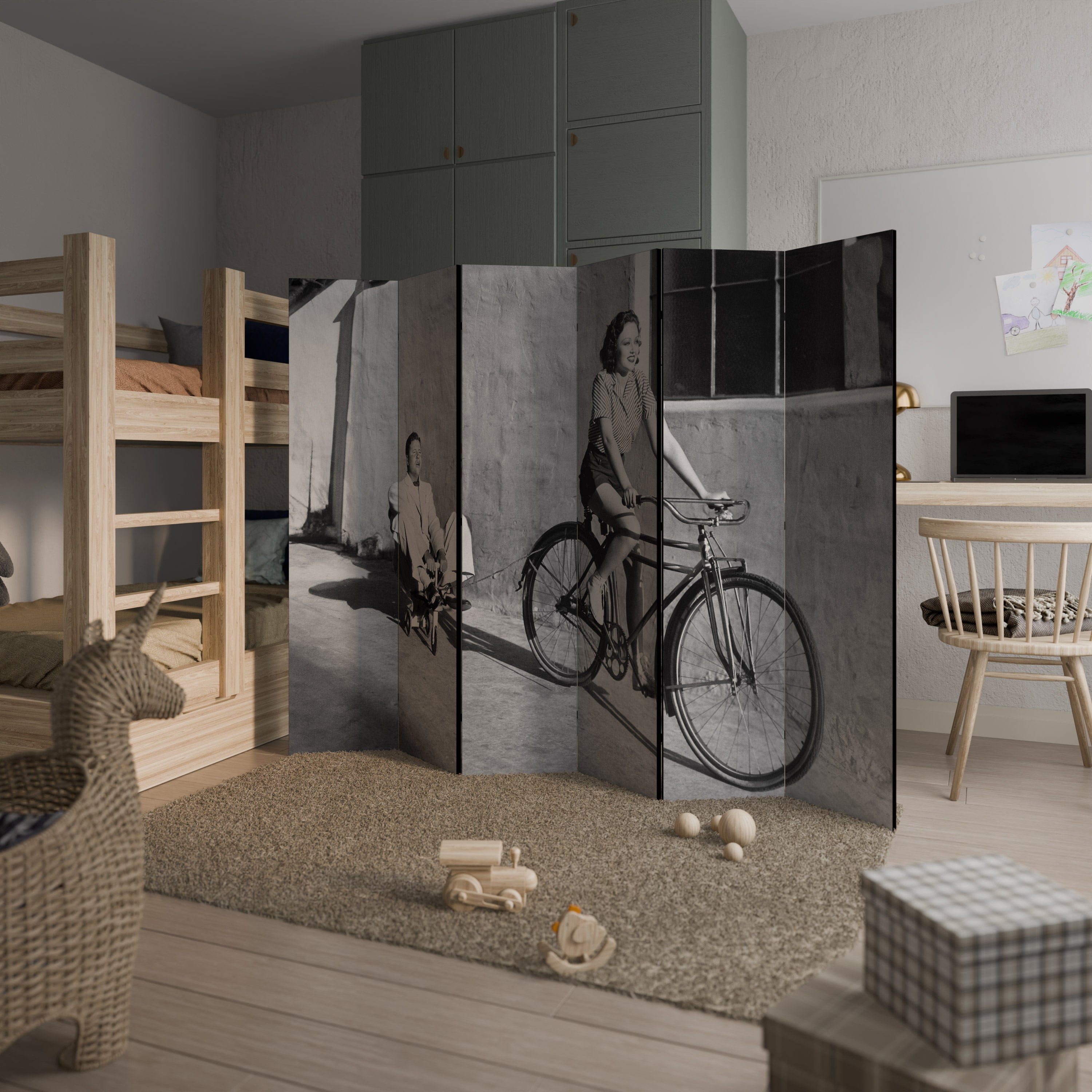 Biombo decorativo de 6 paneles HAPPY JOURNEY