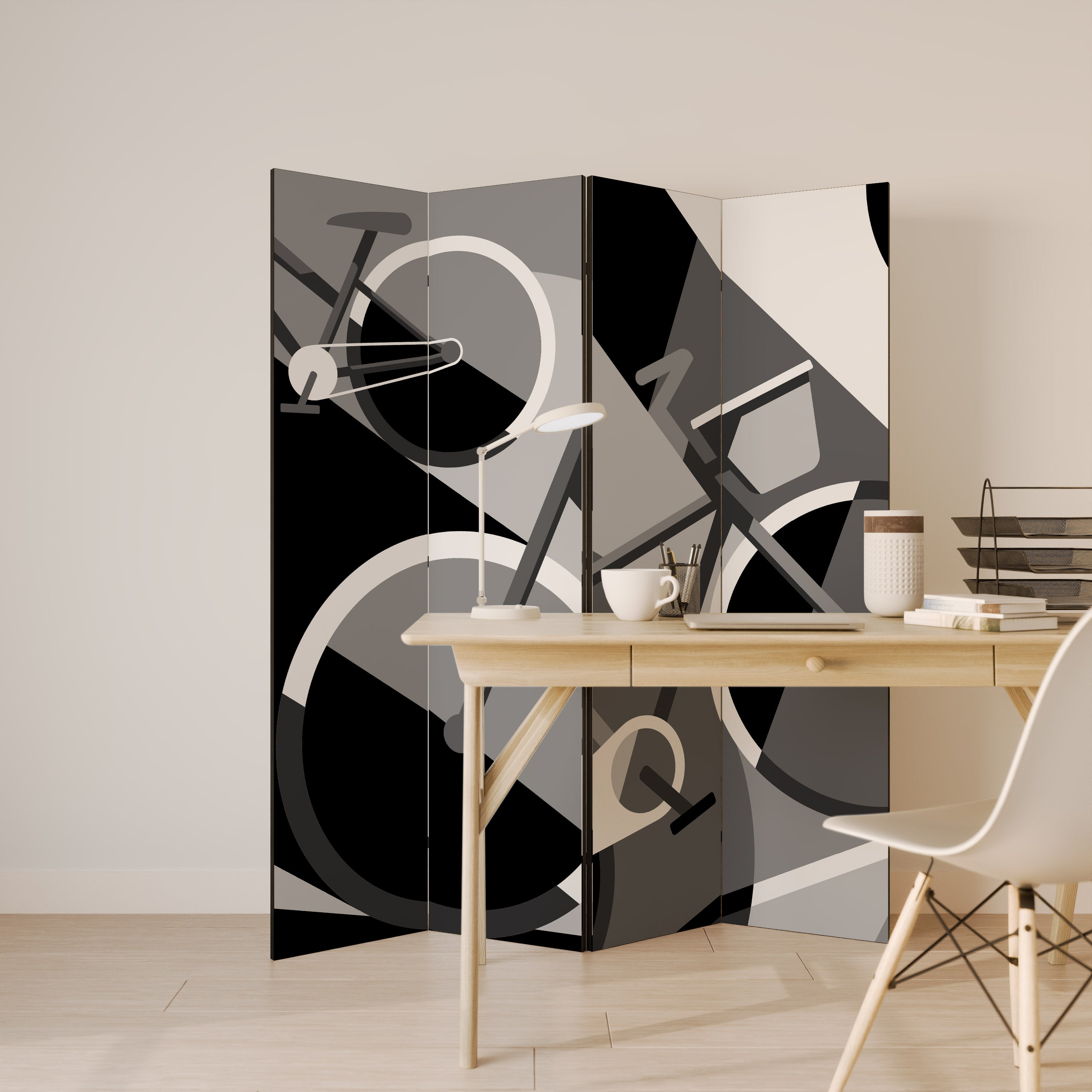 Biombo decorativo de 4 paneles BIKE ENERGY