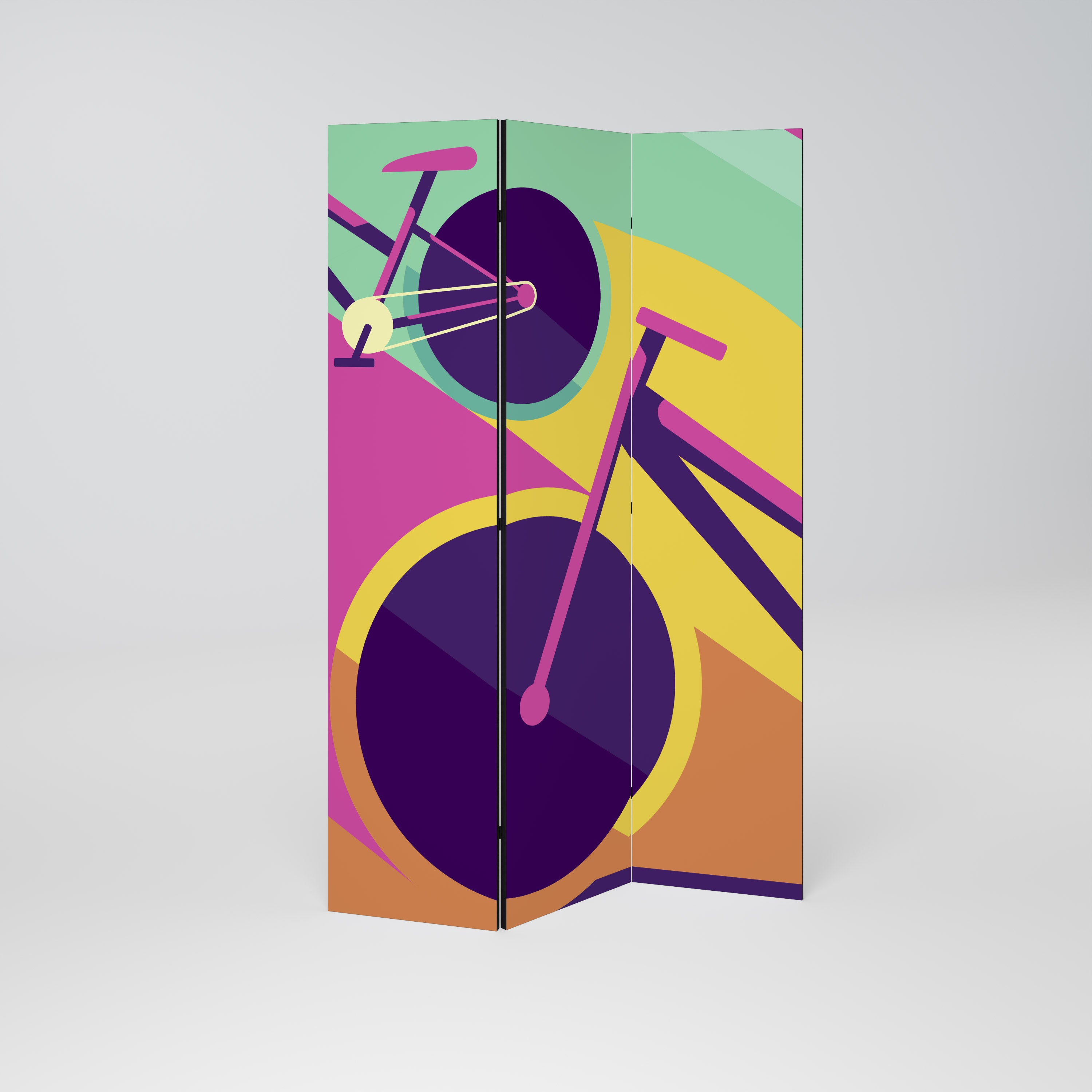 BIKE DREAMS Decorative 3-Panel Room Divider