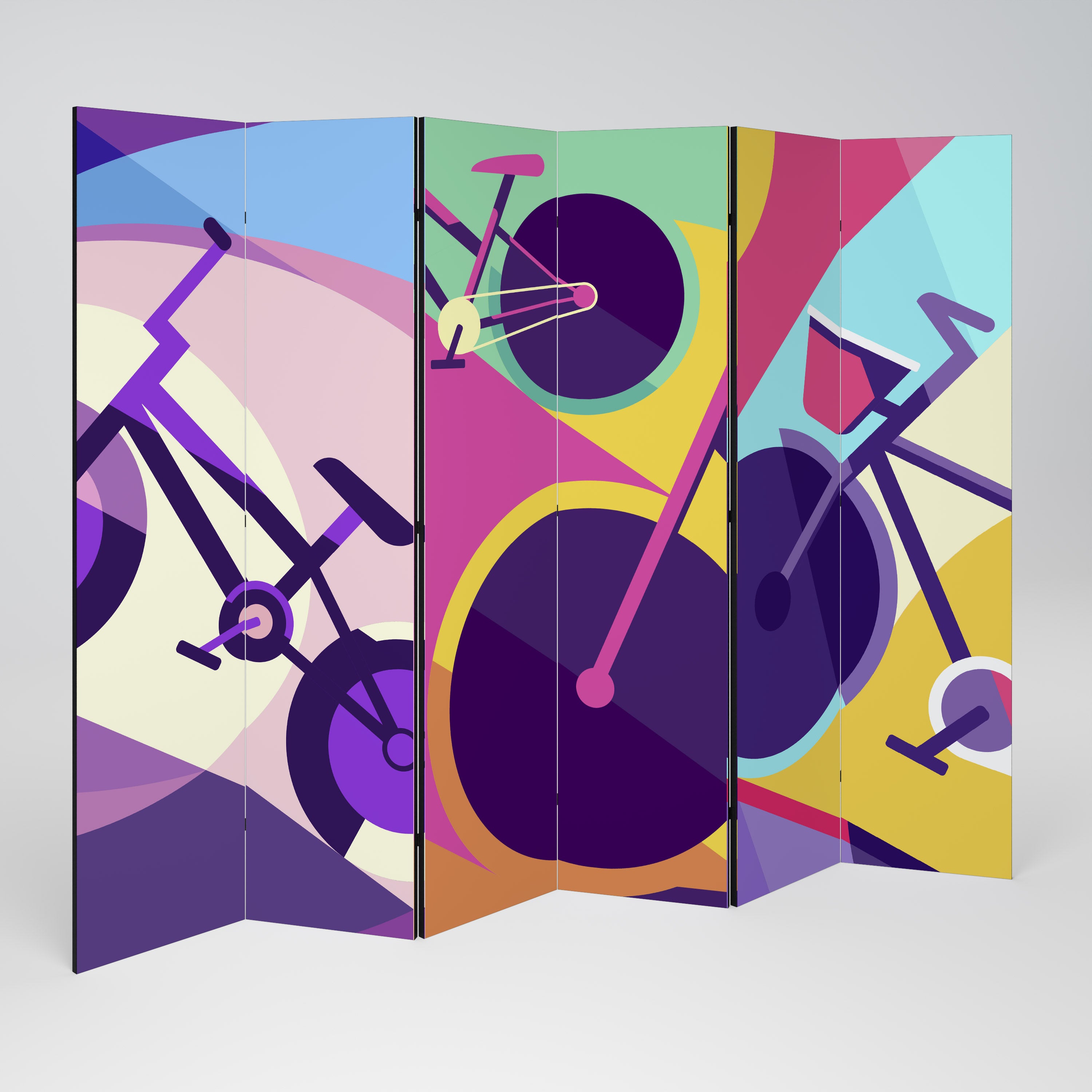 Biombo decorativo de 6 paneles BIKE DREAMS