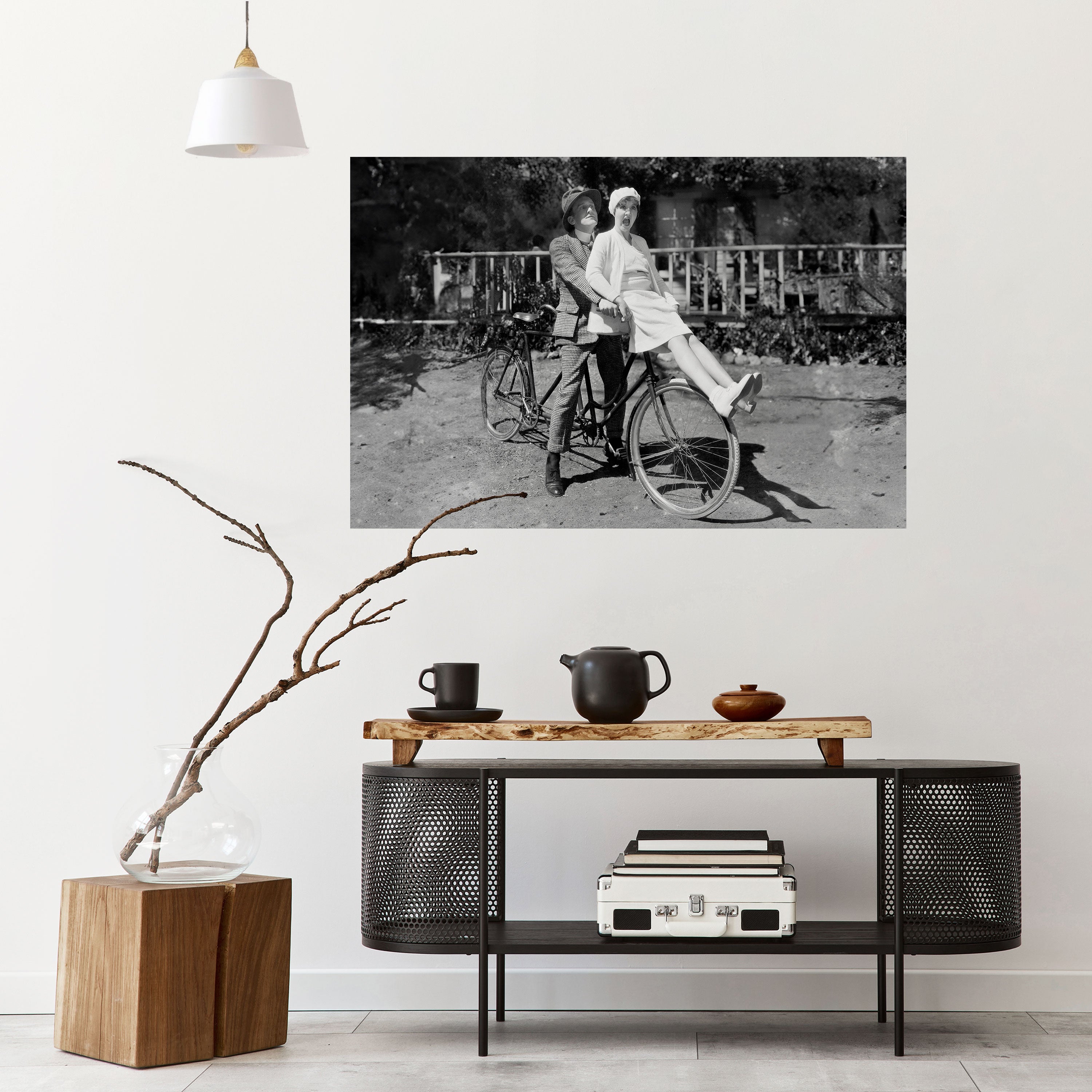 Póster horizontal autoadhesivo "CABALGANDO A TRAVÉS DEL TIEMPO"