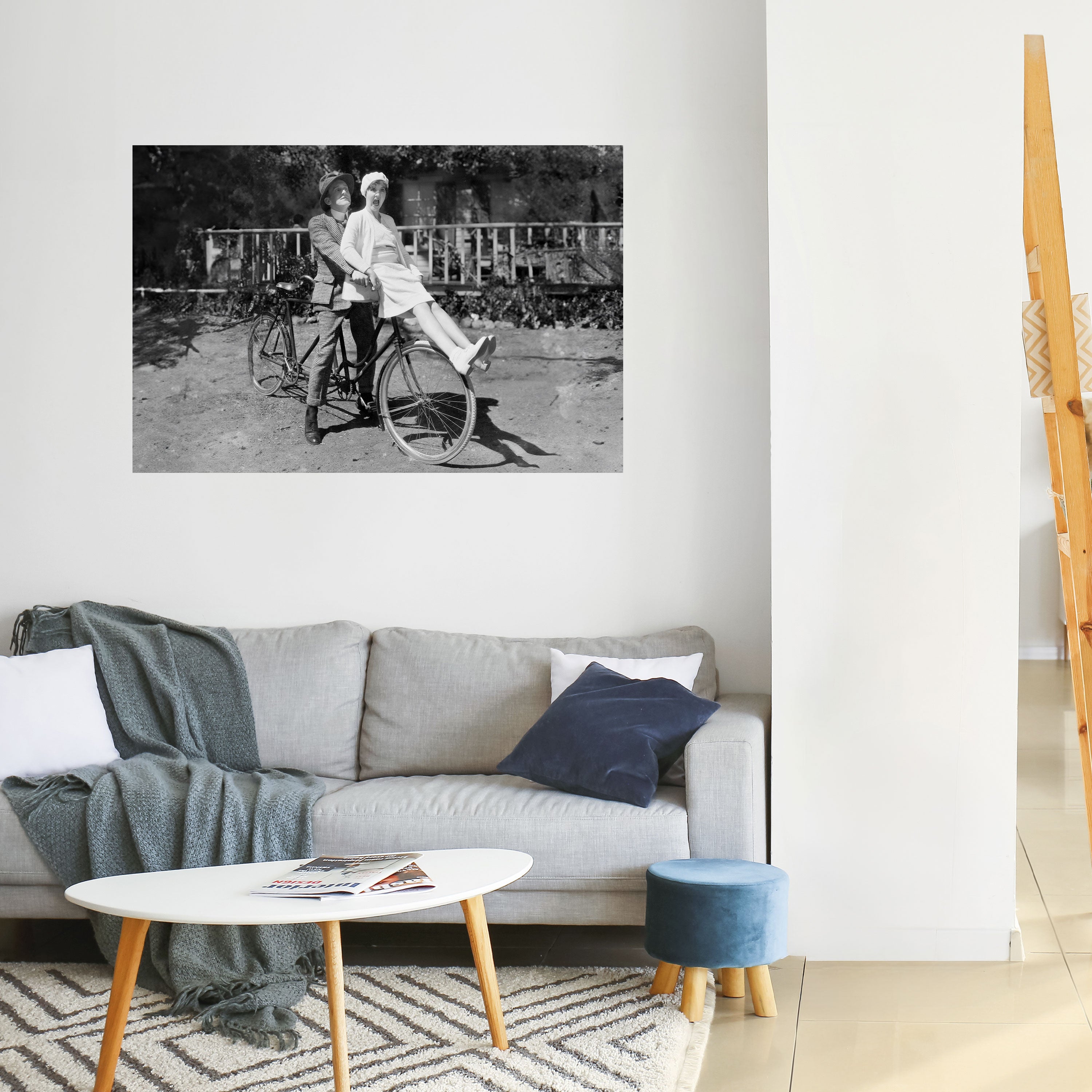 Póster horizontal autoadhesivo "CABALGANDO A TRAVÉS DEL TIEMPO"