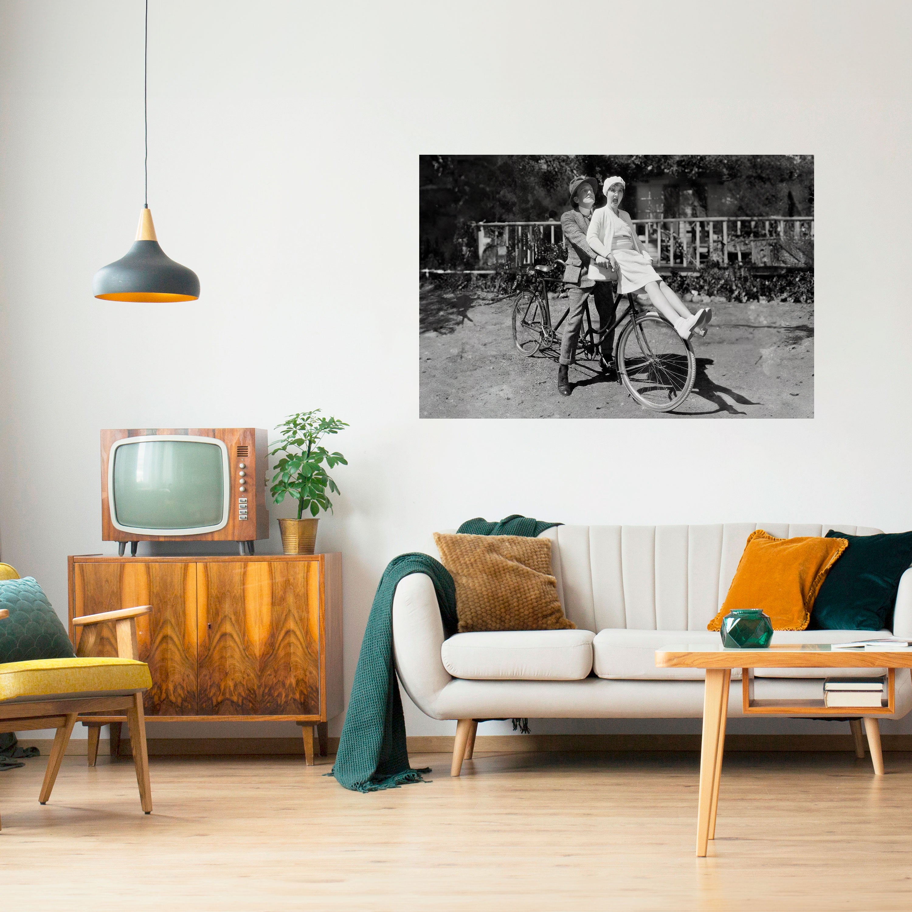 Póster horizontal autoadhesivo "CABALGANDO A TRAVÉS DEL TIEMPO"