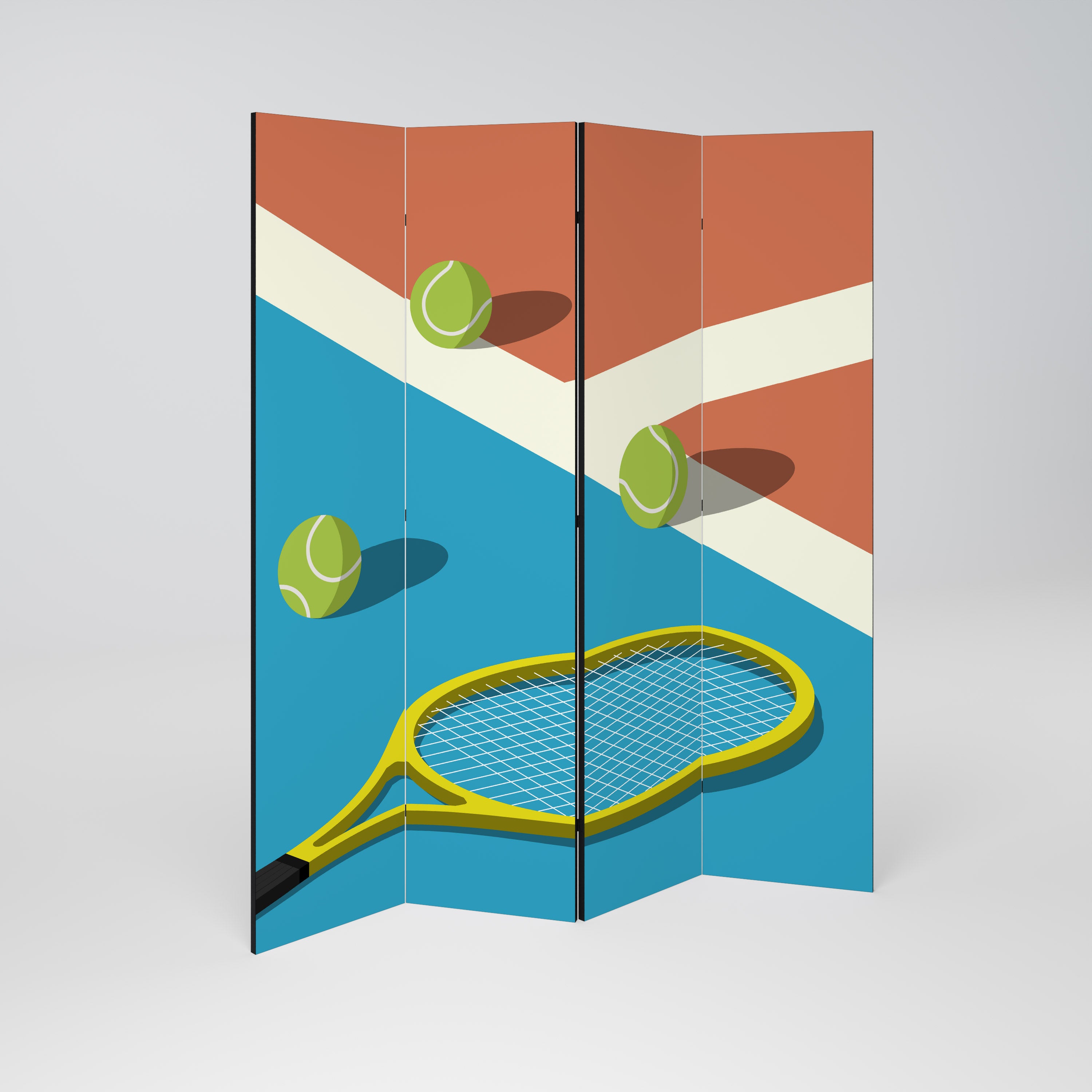 Biombo decorativo de 4 paneles TENNIS ESSENTIALS