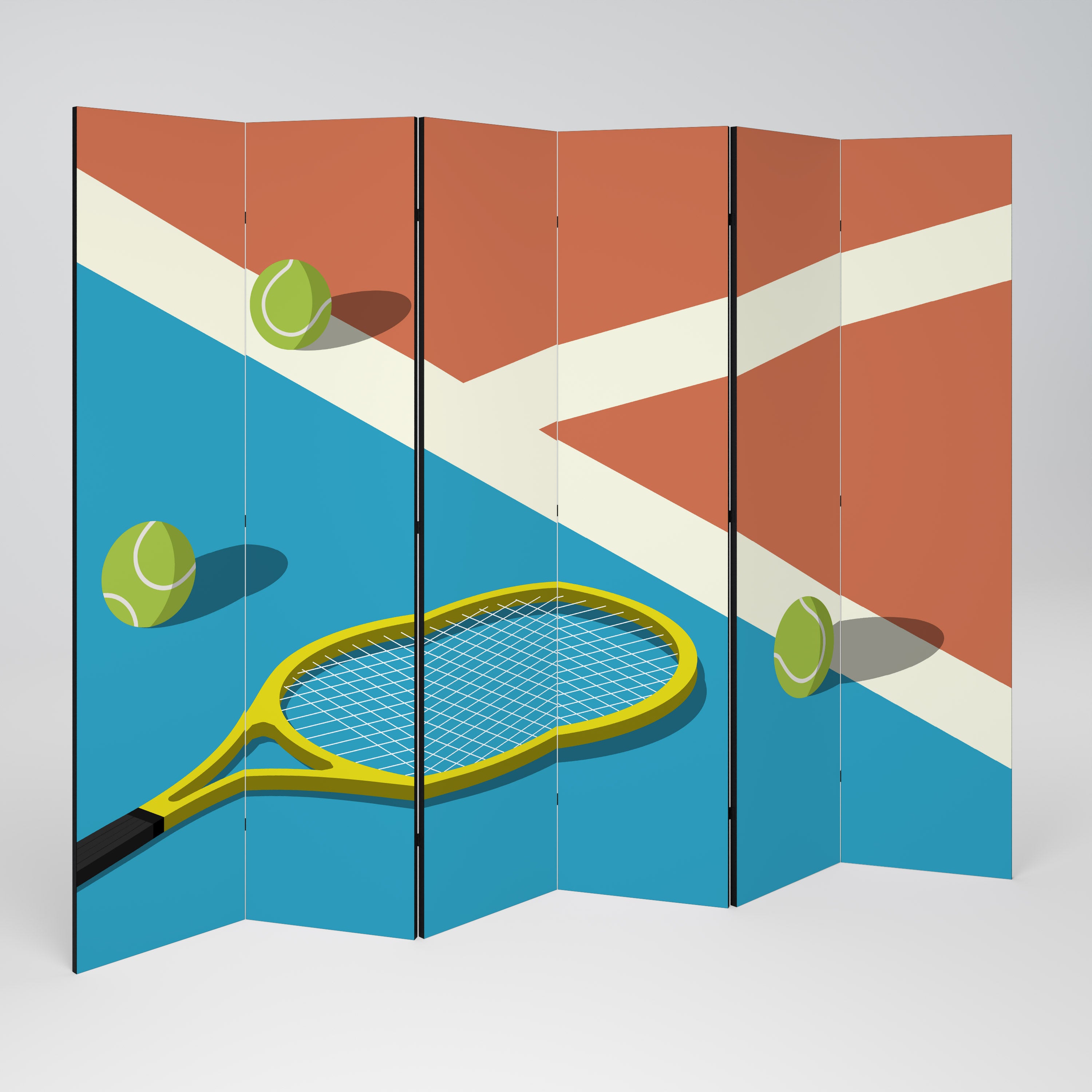 Biombo decorativo de 6 paneles TENNIS ESSENTIALS