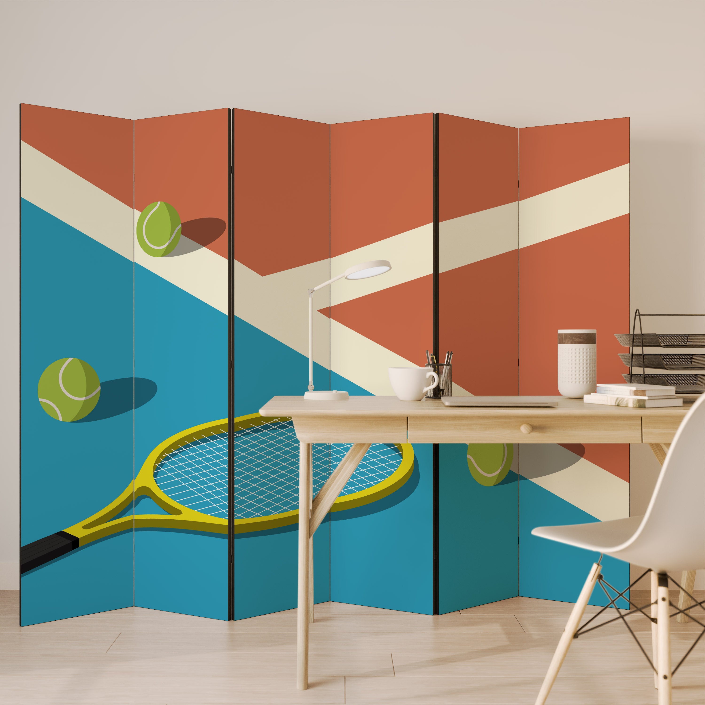 Biombo decorativo de 6 paneles TENNIS ESSENTIALS