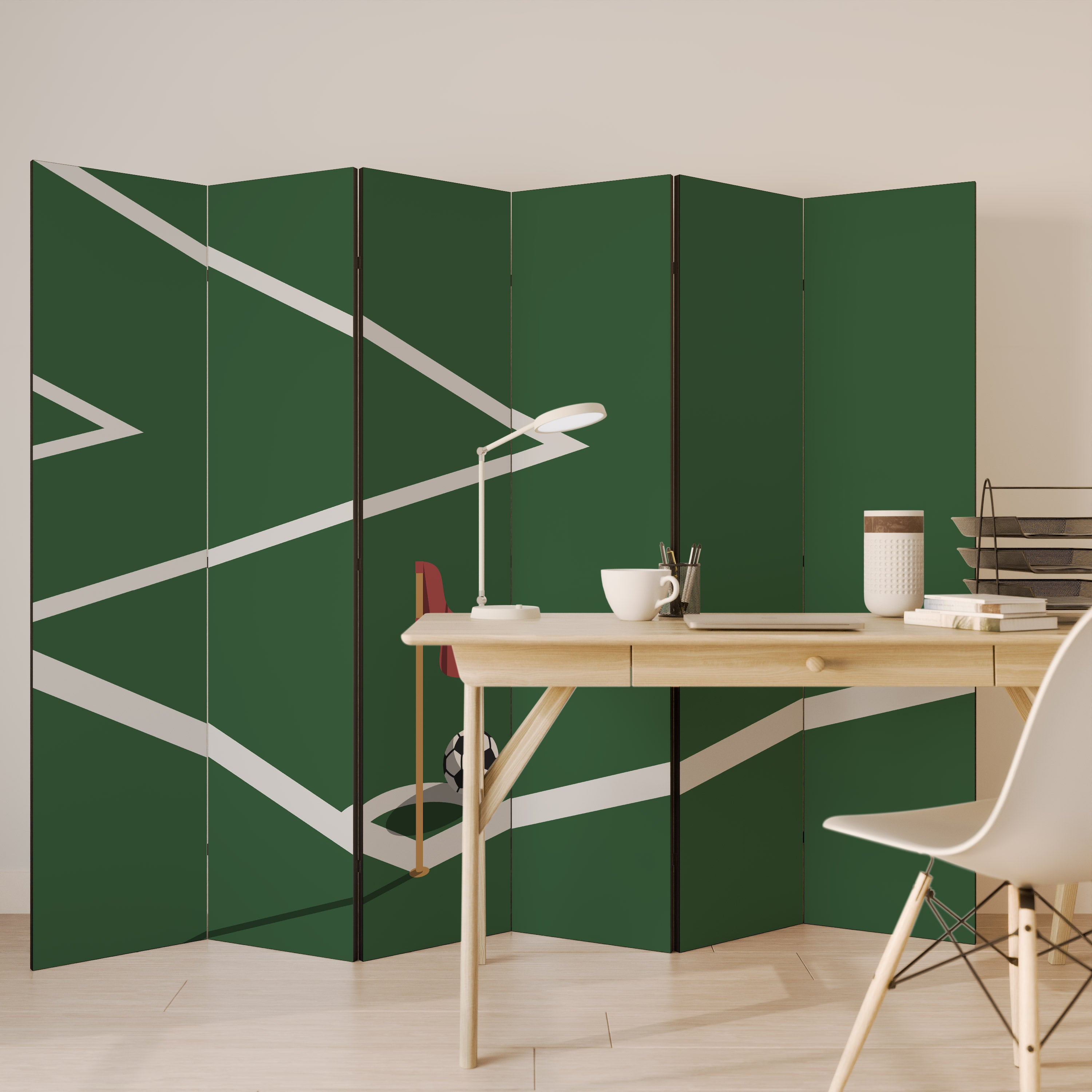 Biombo decorativo de 6 paneles FOOTBALL ACTION