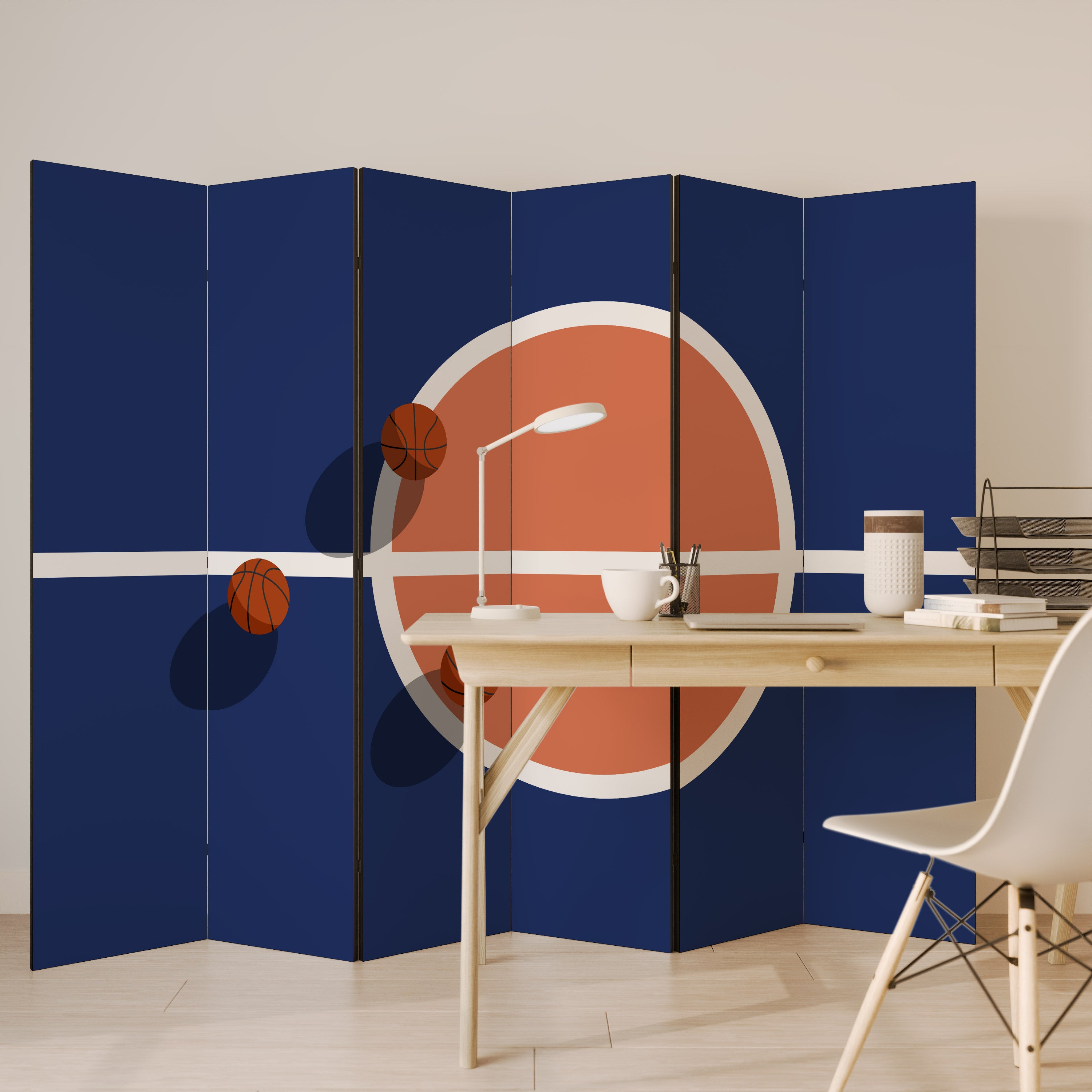 Biombo decorativo de 6 paneles DESAFÍO DE BALONCESTO