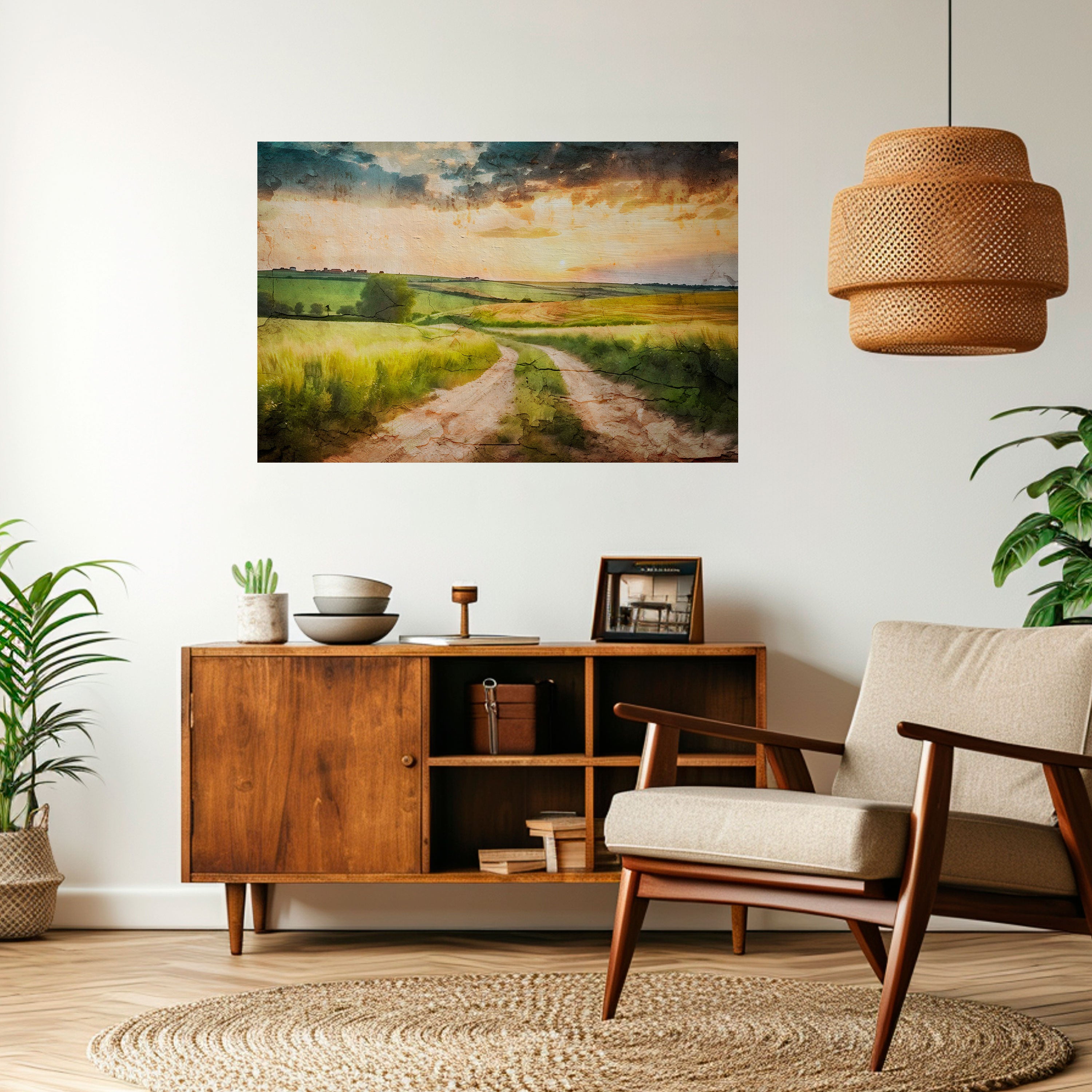 Póster horizontal autoadhesivo "SENDERO DEL ATARDECER"