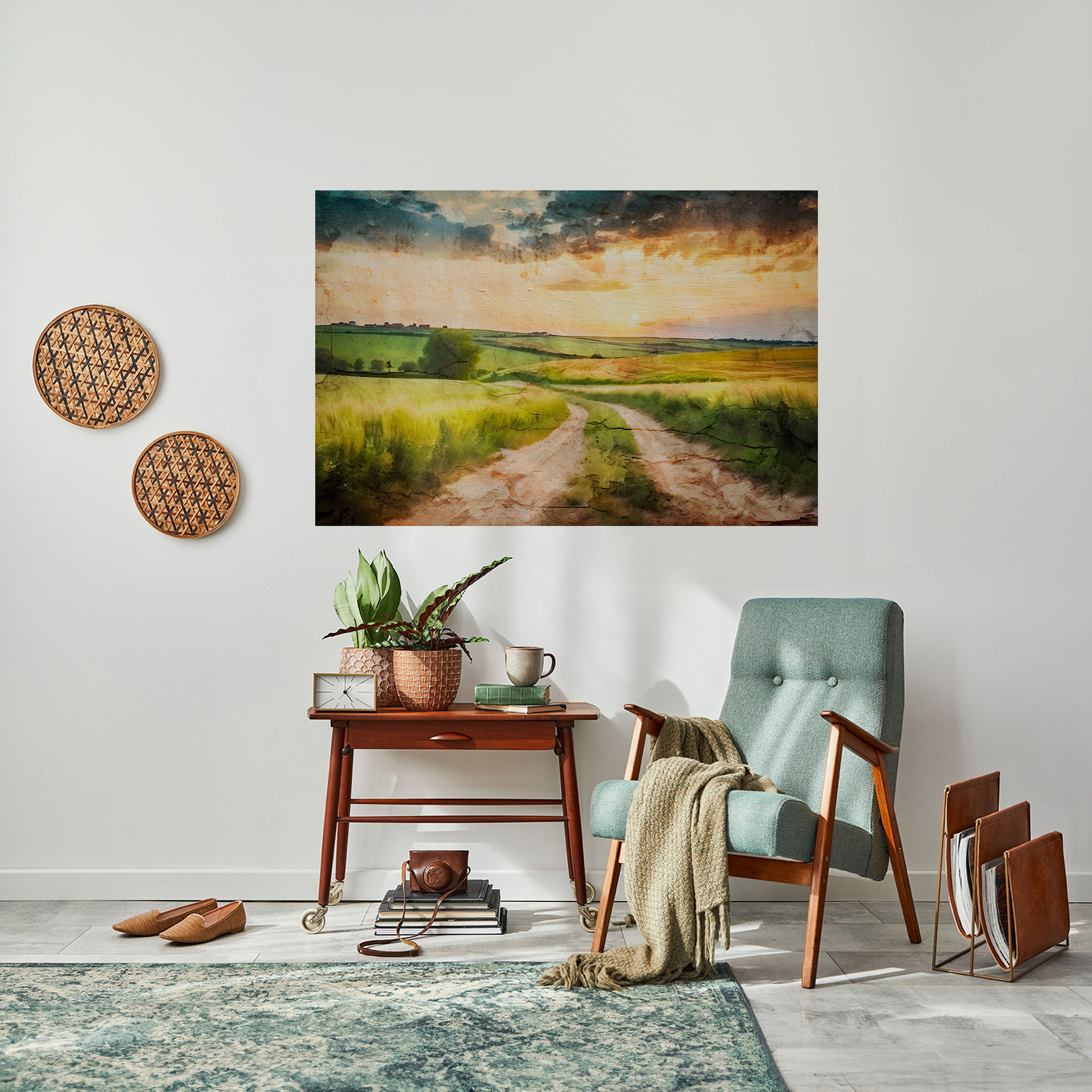 Póster horizontal autoadhesivo "SENDERO DEL ATARDECER"