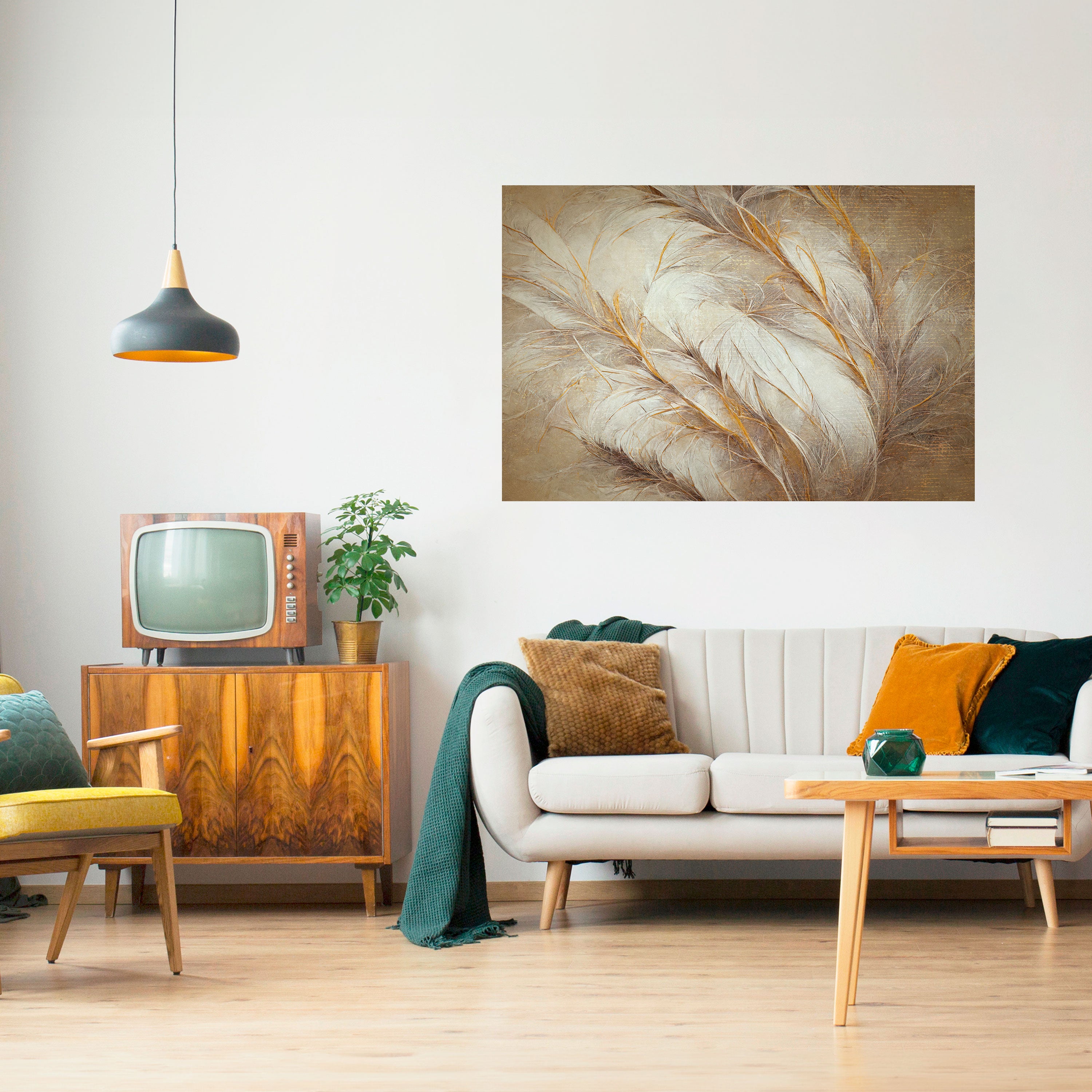 Póster horizontal autoadhesivo PLUMAJE SUAVE
