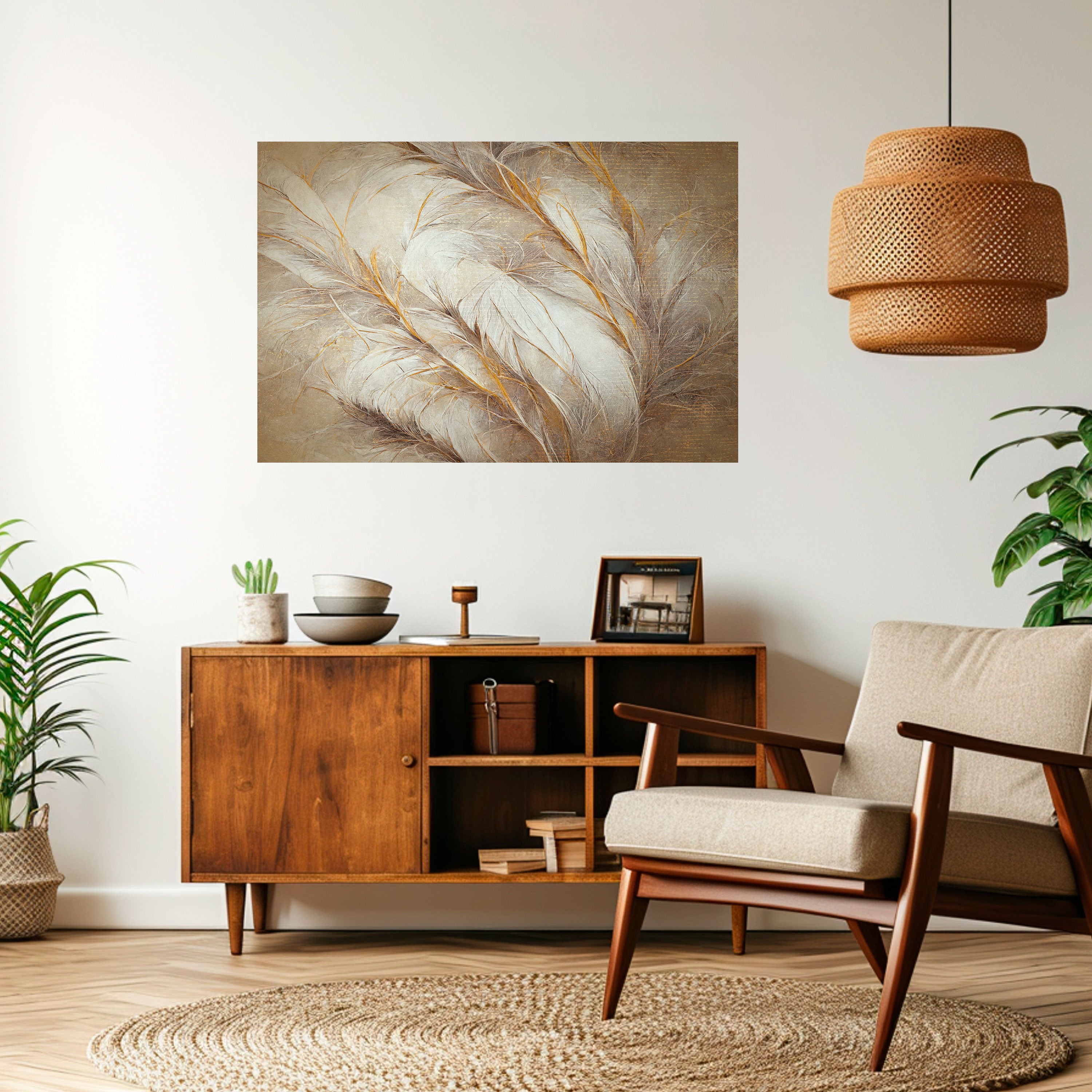 Póster horizontal autoadhesivo PLUMAJE SUAVE