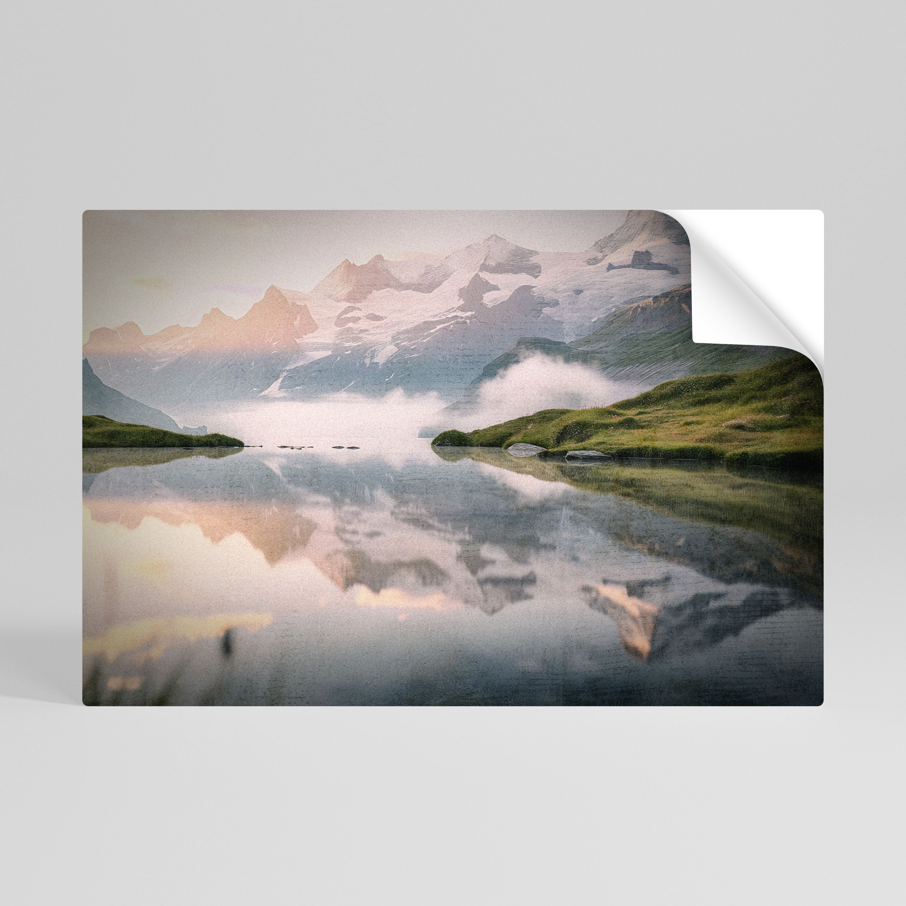 HORIZONTE NEBULOSO Póster horizontal autoadhesivo
