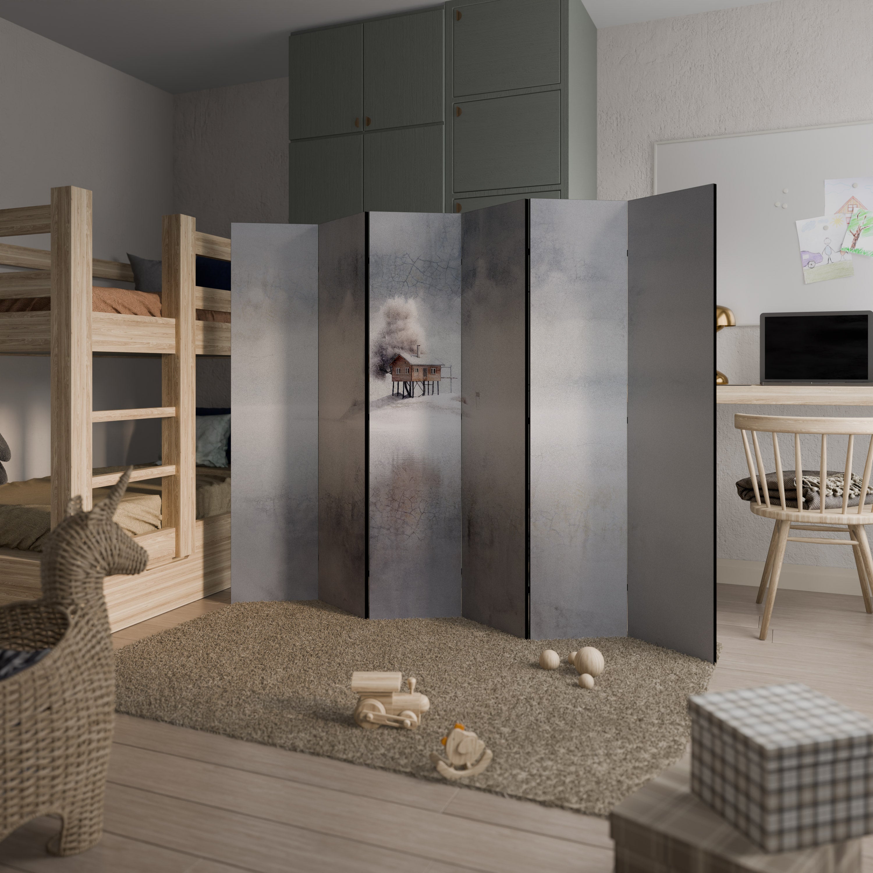 Biombo decorativo de 6 paneles SILENT CABIN