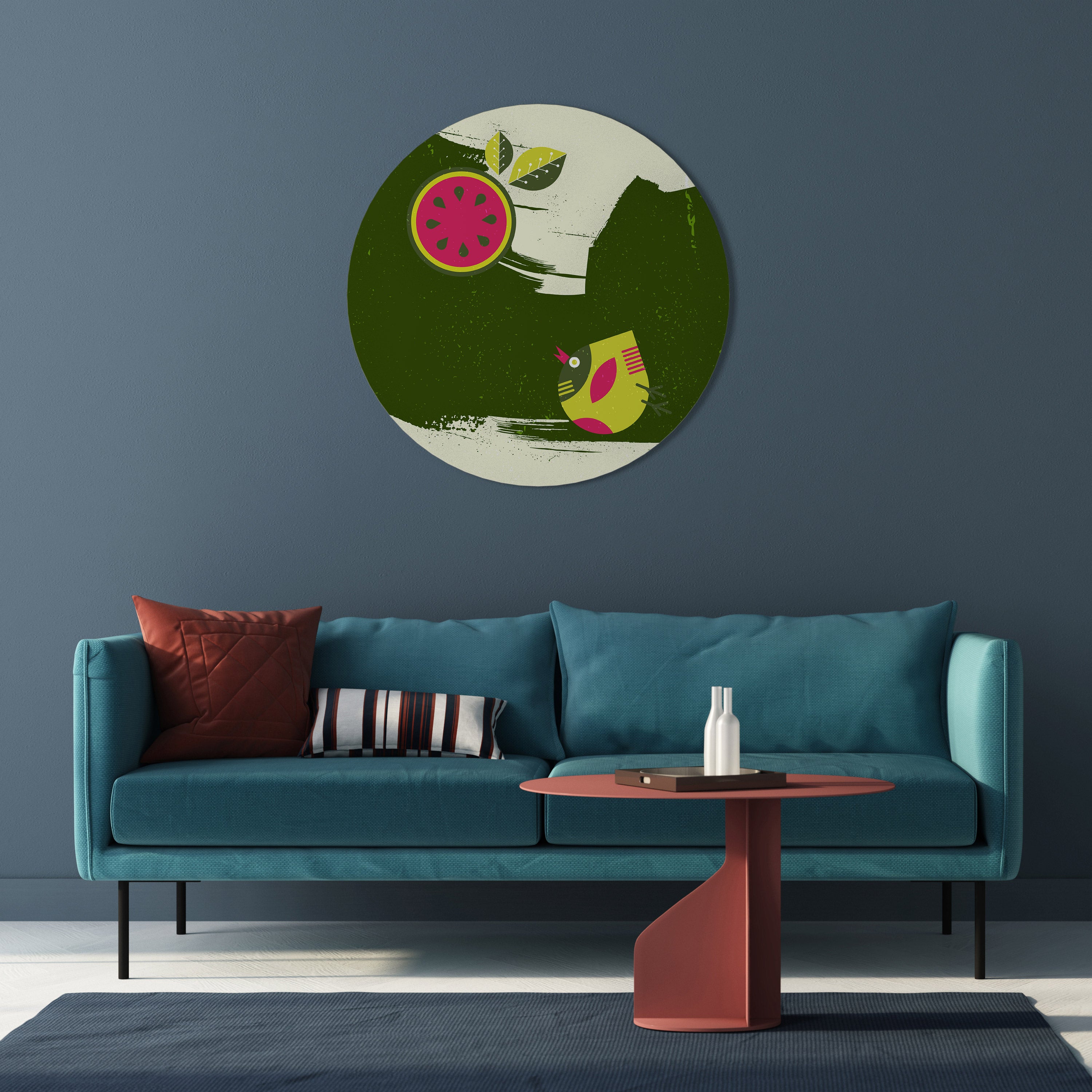 FRUITFUL SWIRLS Round Wall Art