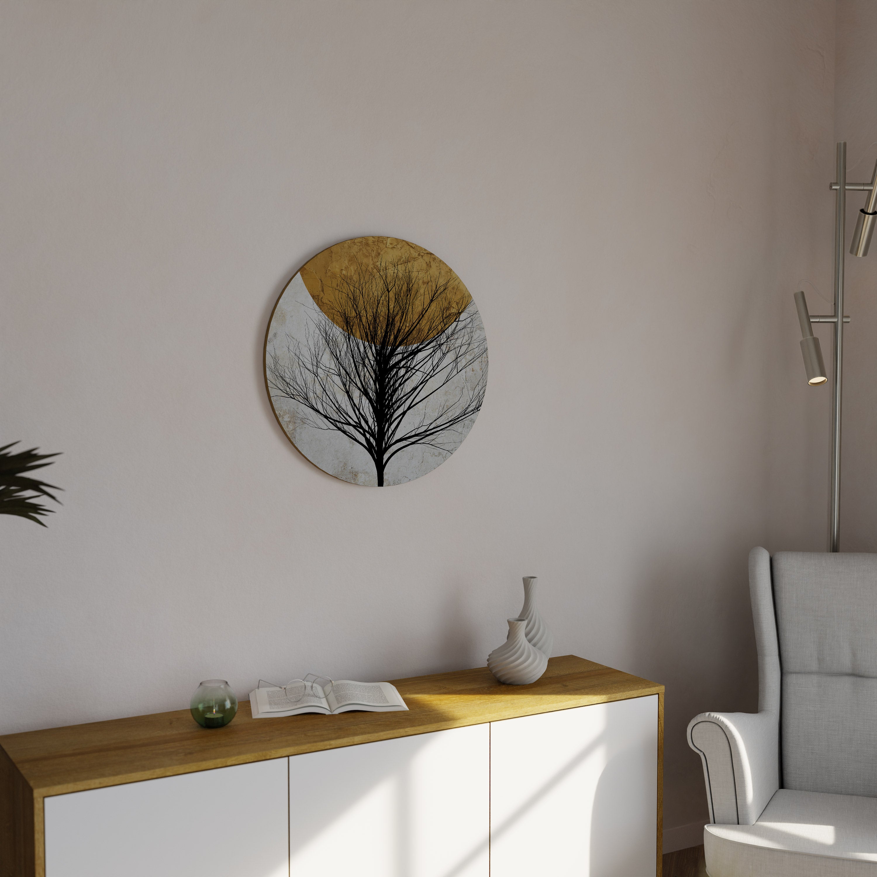 LONELY TREE Round Wall Art