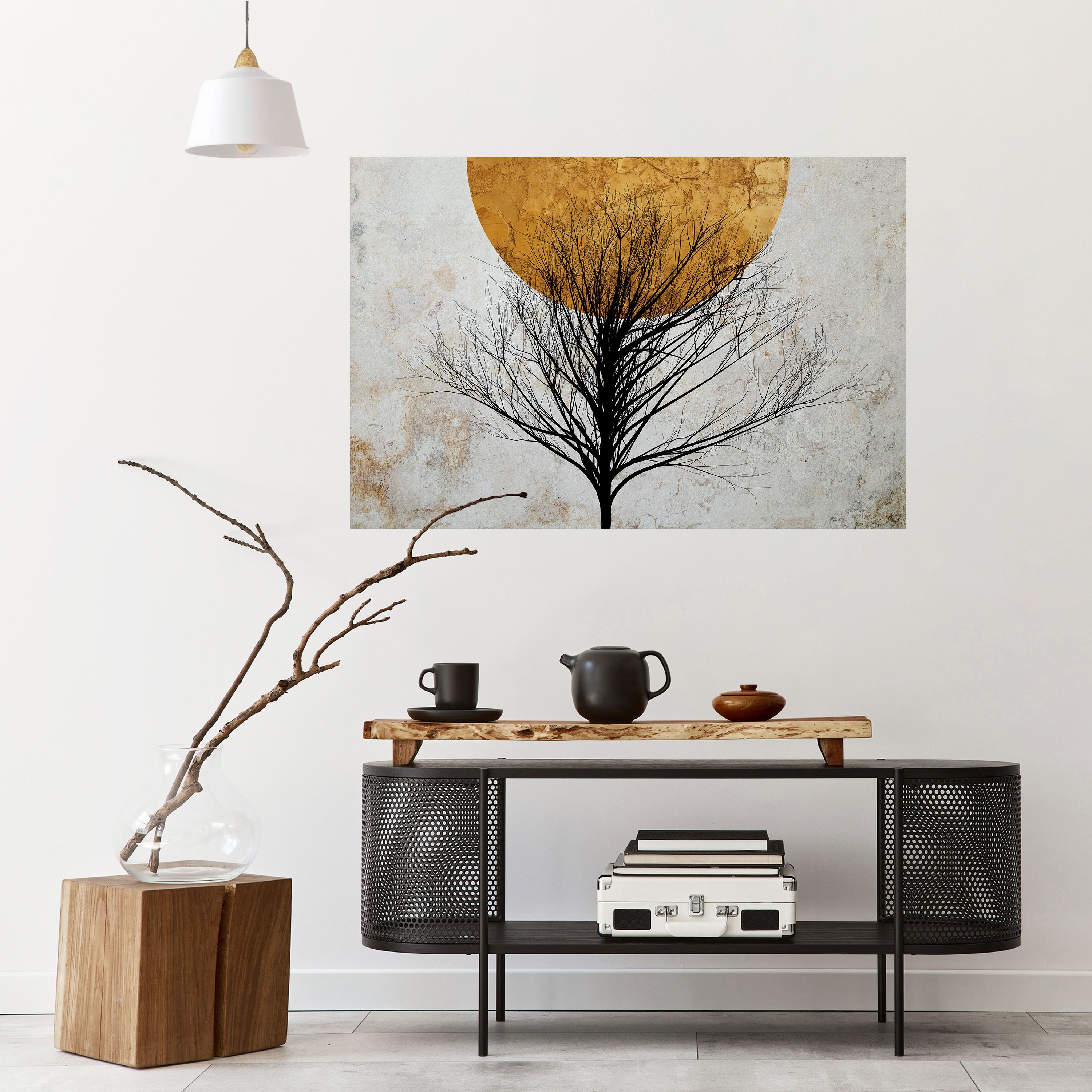 ÁRBOL SOLITARIO Póster horizontal autoadhesivo