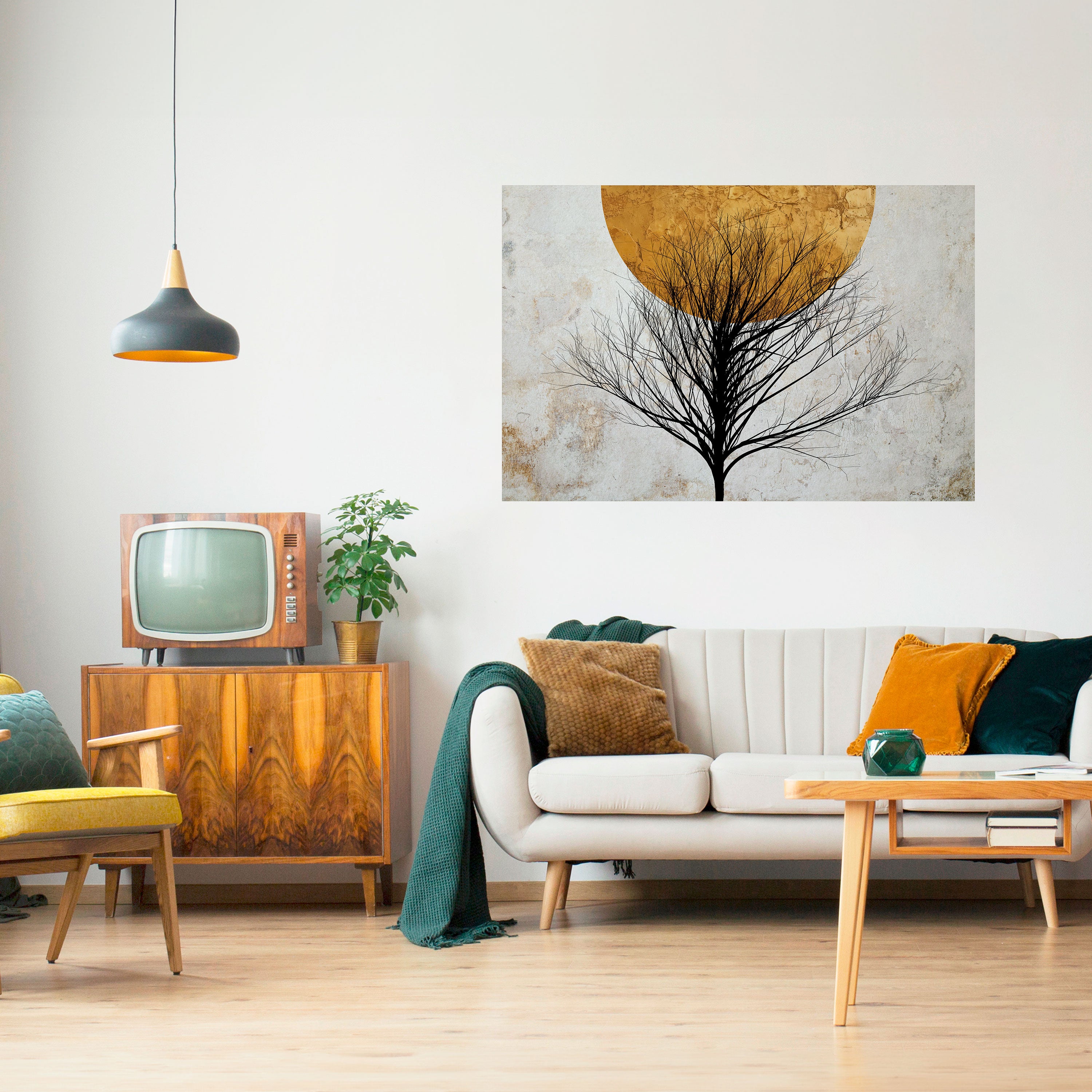 ÁRBOL SOLITARIO Póster horizontal autoadhesivo