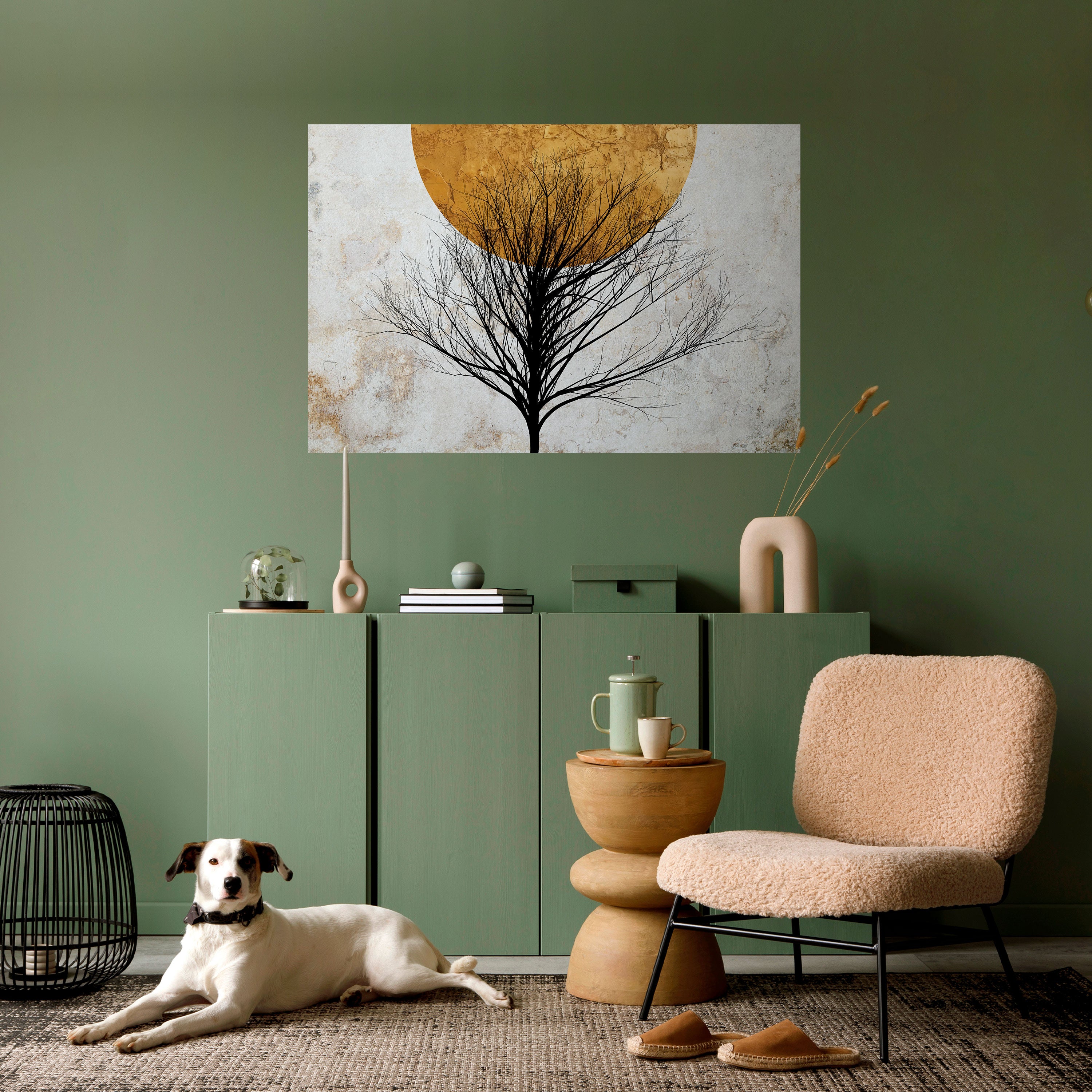 ÁRBOL SOLITARIO Póster horizontal autoadhesivo