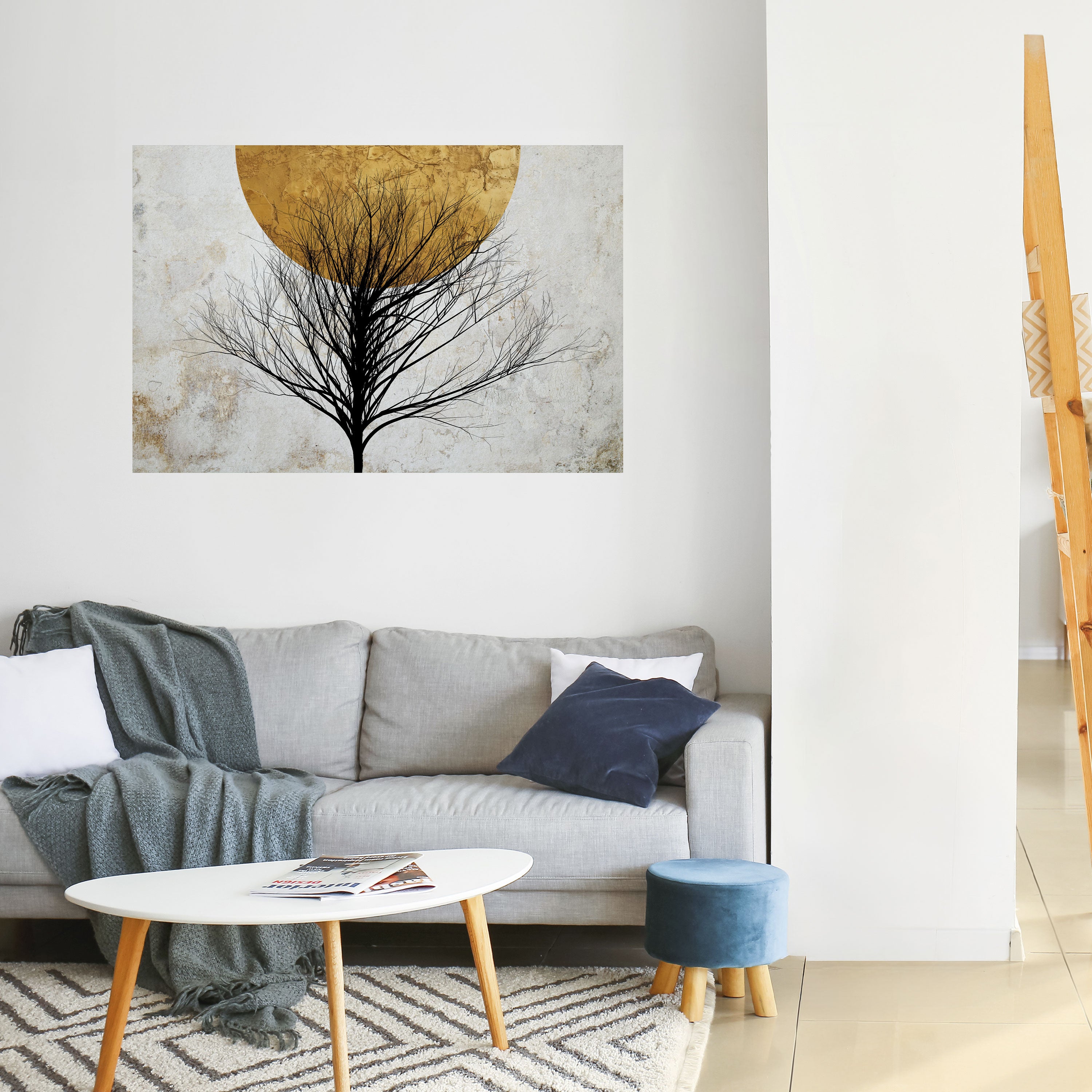 ÁRBOL SOLITARIO Póster horizontal autoadhesivo