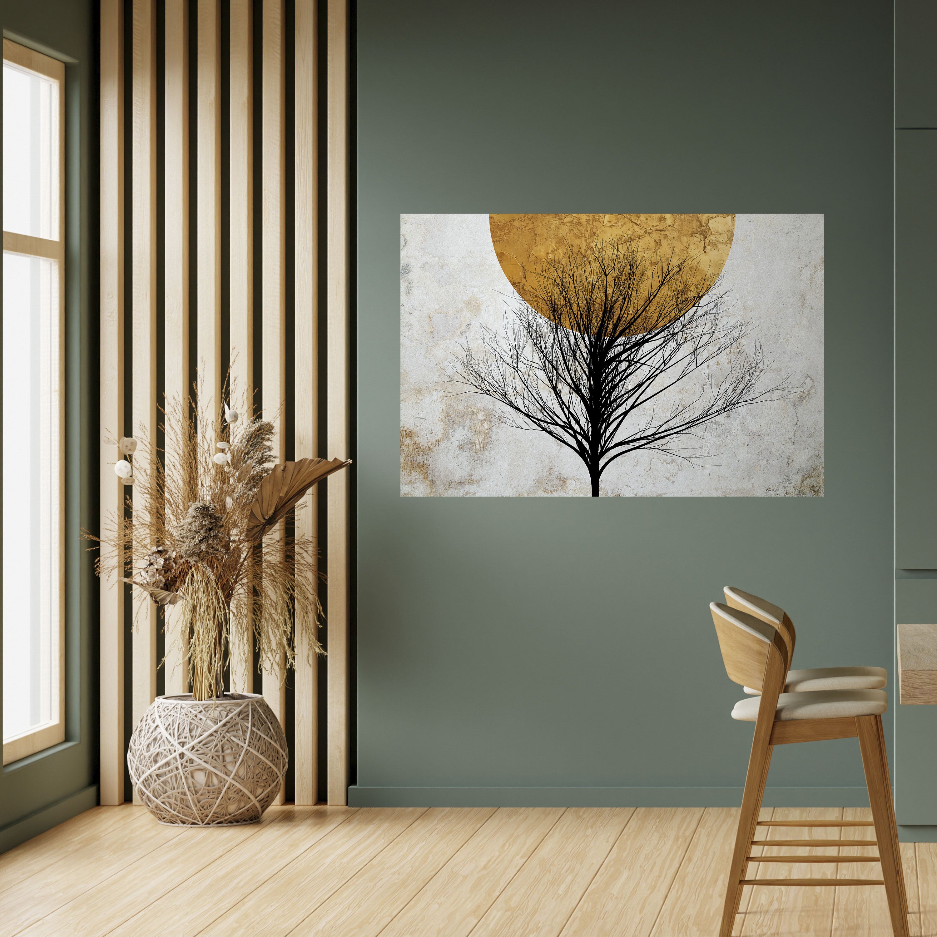 ÁRBOL SOLITARIO Póster horizontal autoadhesivo