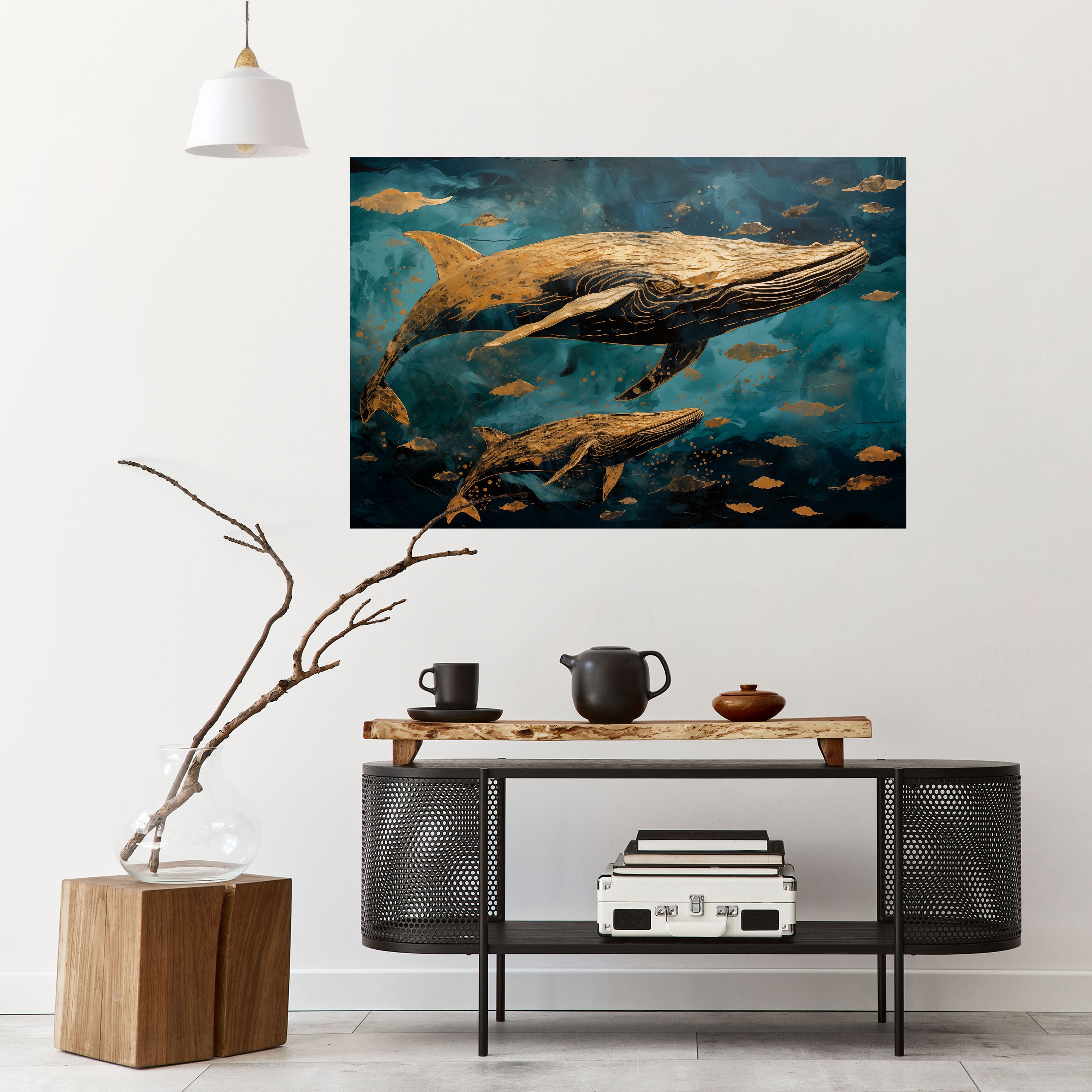 Póster horizontal autoadhesivo SINFONÍA DEL CANTO DE LA BALLENA