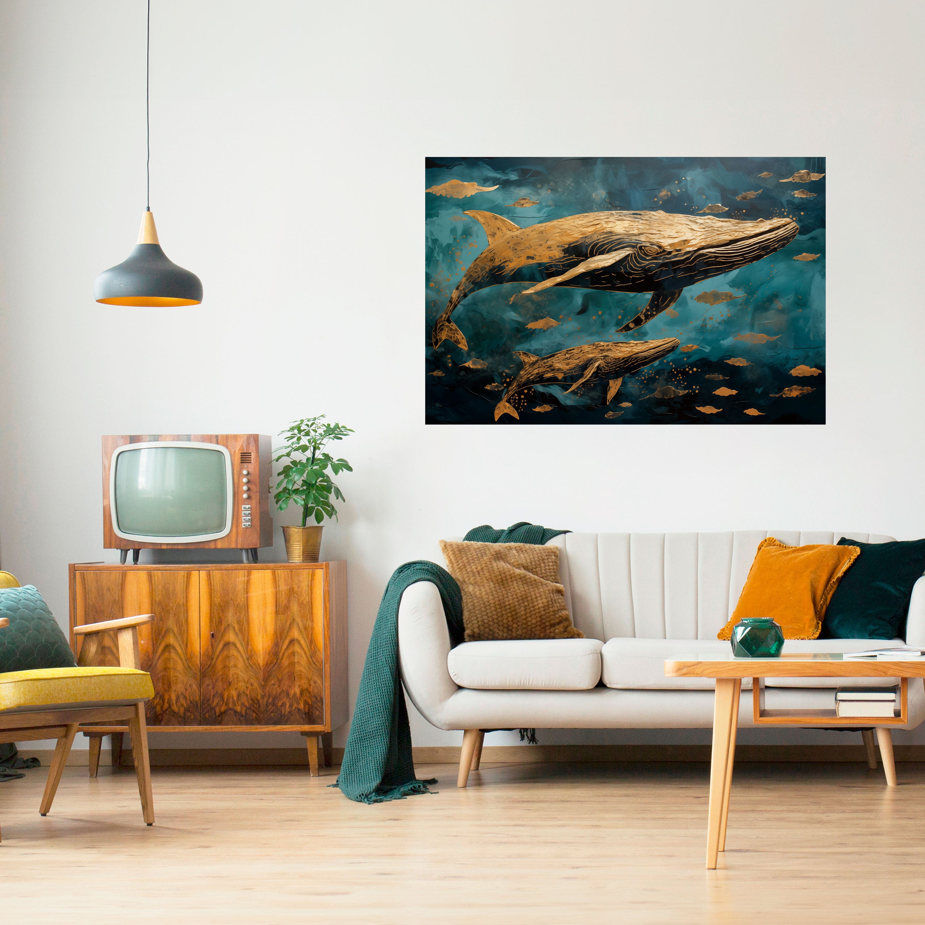 Póster horizontal autoadhesivo SINFONÍA DEL CANTO DE LA BALLENA