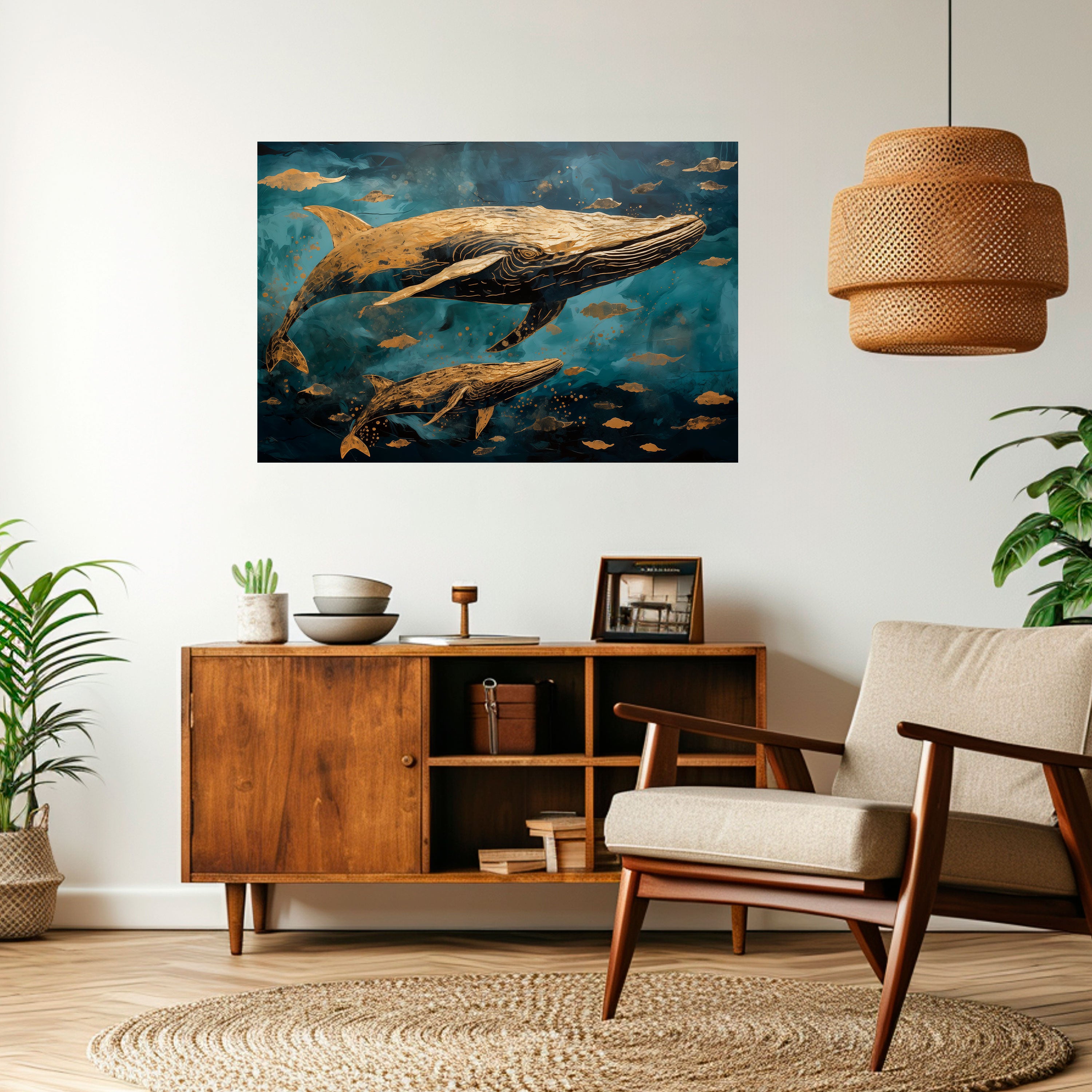 Póster horizontal autoadhesivo SINFONÍA DEL CANTO DE LA BALLENA