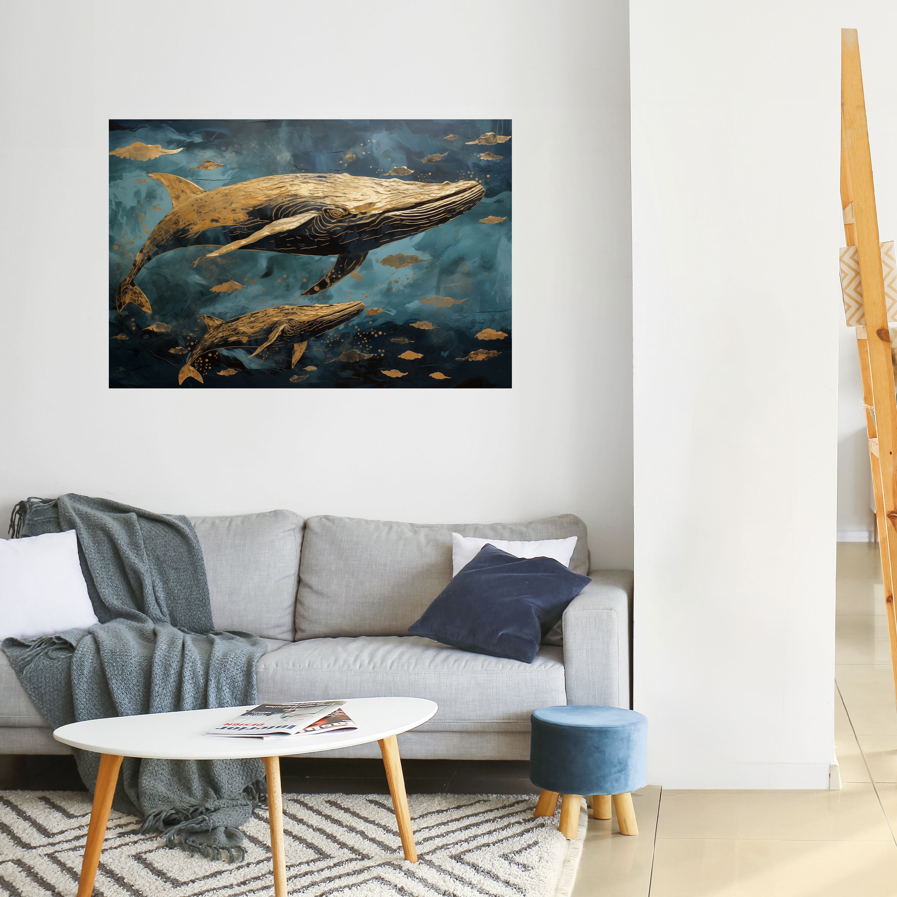 Póster horizontal autoadhesivo SINFONÍA DEL CANTO DE LA BALLENA