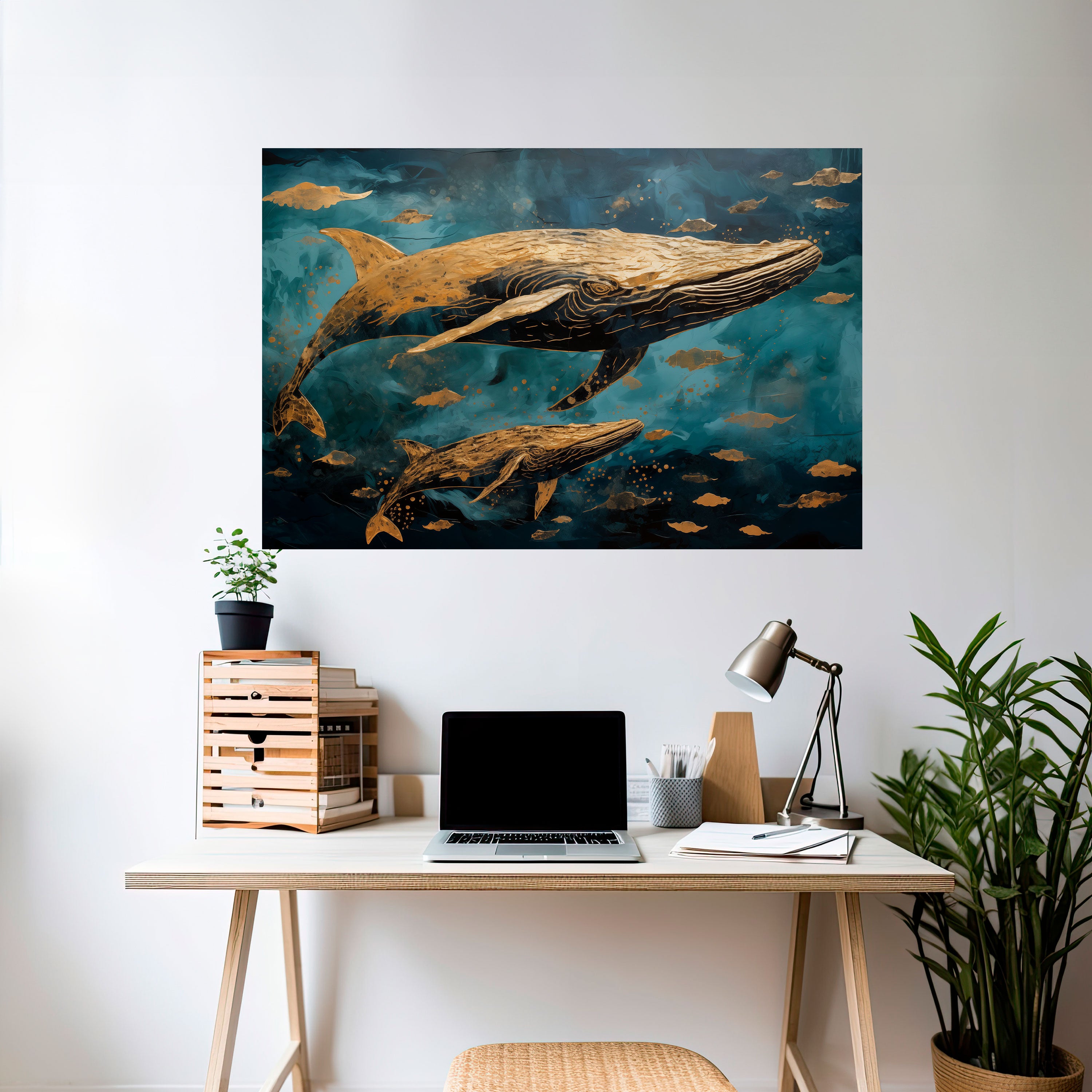 Póster horizontal autoadhesivo SINFONÍA DEL CANTO DE LA BALLENA