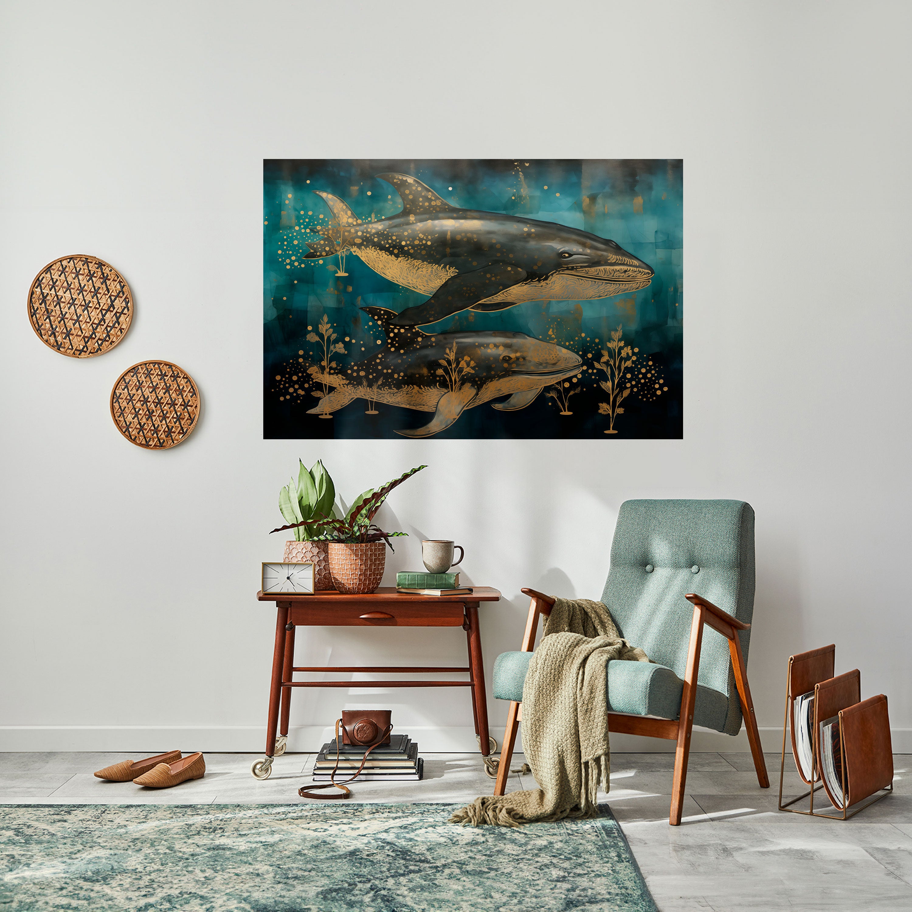 Póster horizontal autoadhesivo ELEGANCIA ACUÁTICA