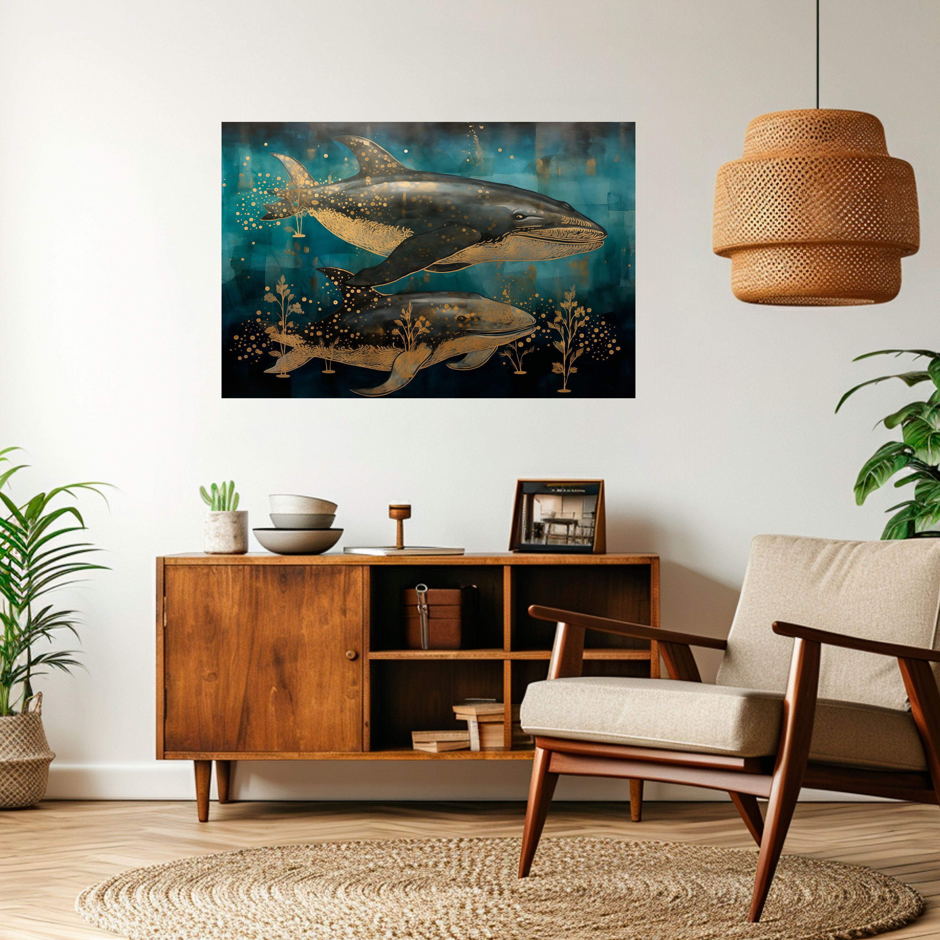Póster horizontal autoadhesivo ELEGANCIA ACUÁTICA