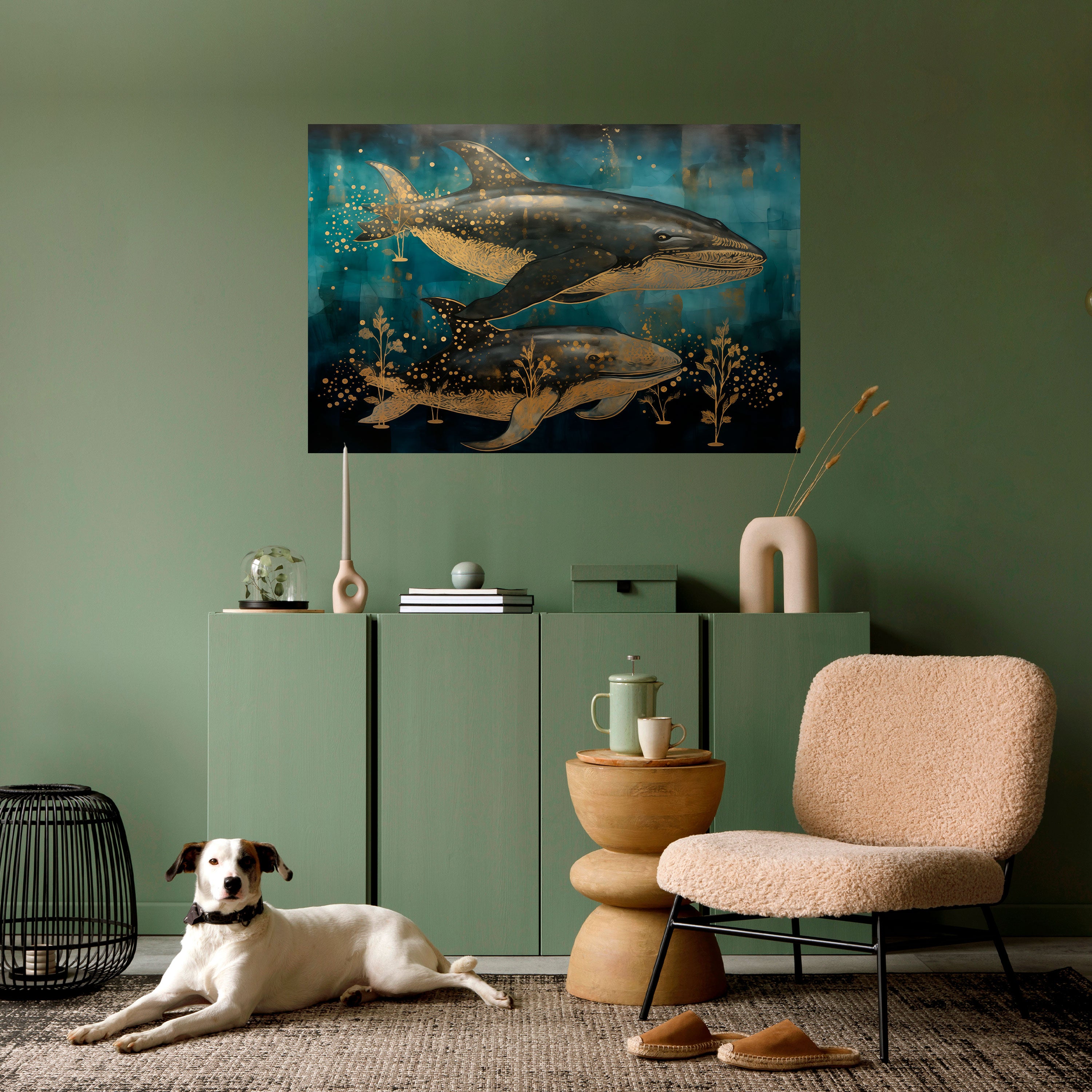 Póster horizontal autoadhesivo ELEGANCIA ACUÁTICA