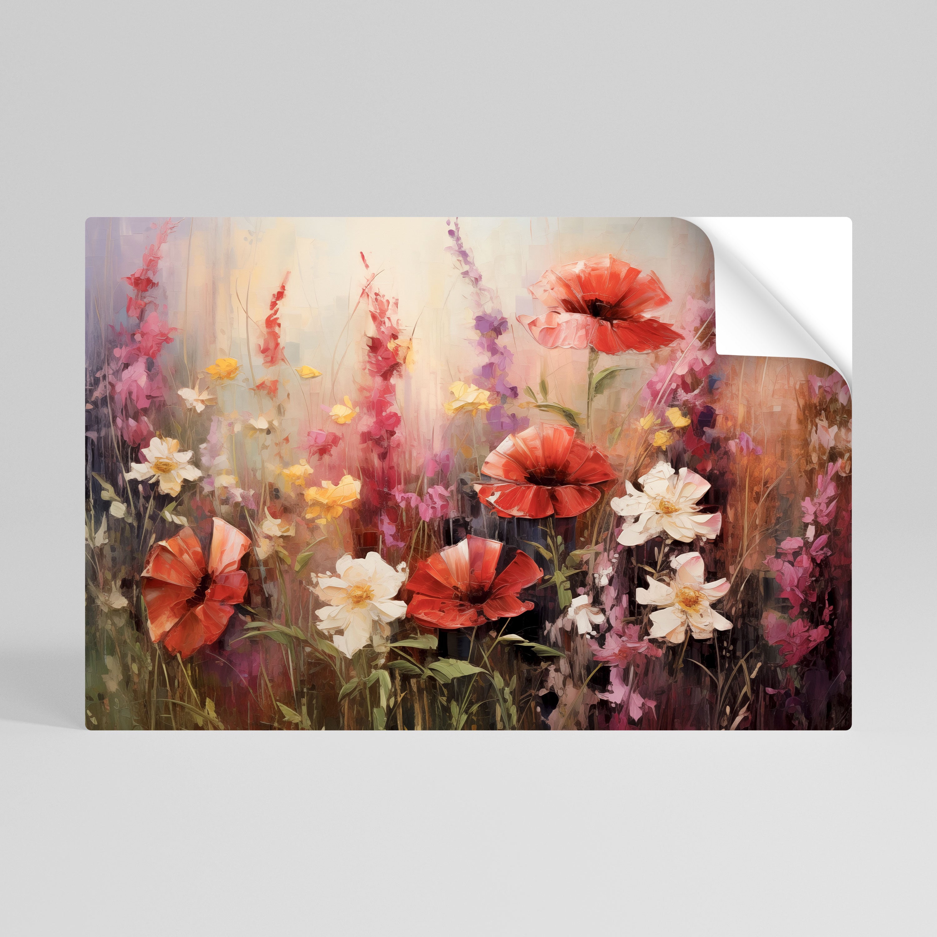 SINFONÍA DE FLORACIÓN VIBRANTE Póster horizontal autoadhesivo