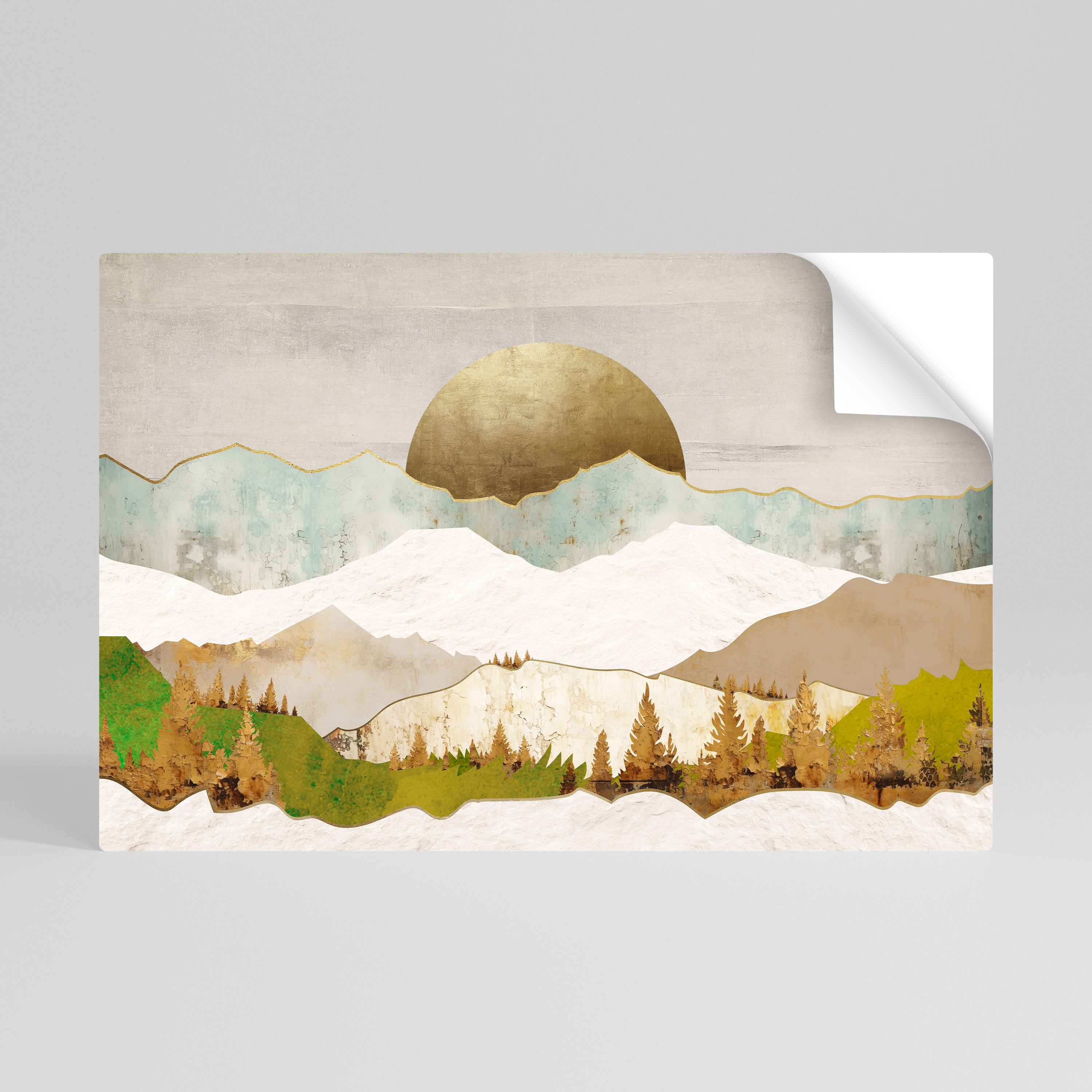 INVIERNO DORADO Póster horizontal autoadhesivo