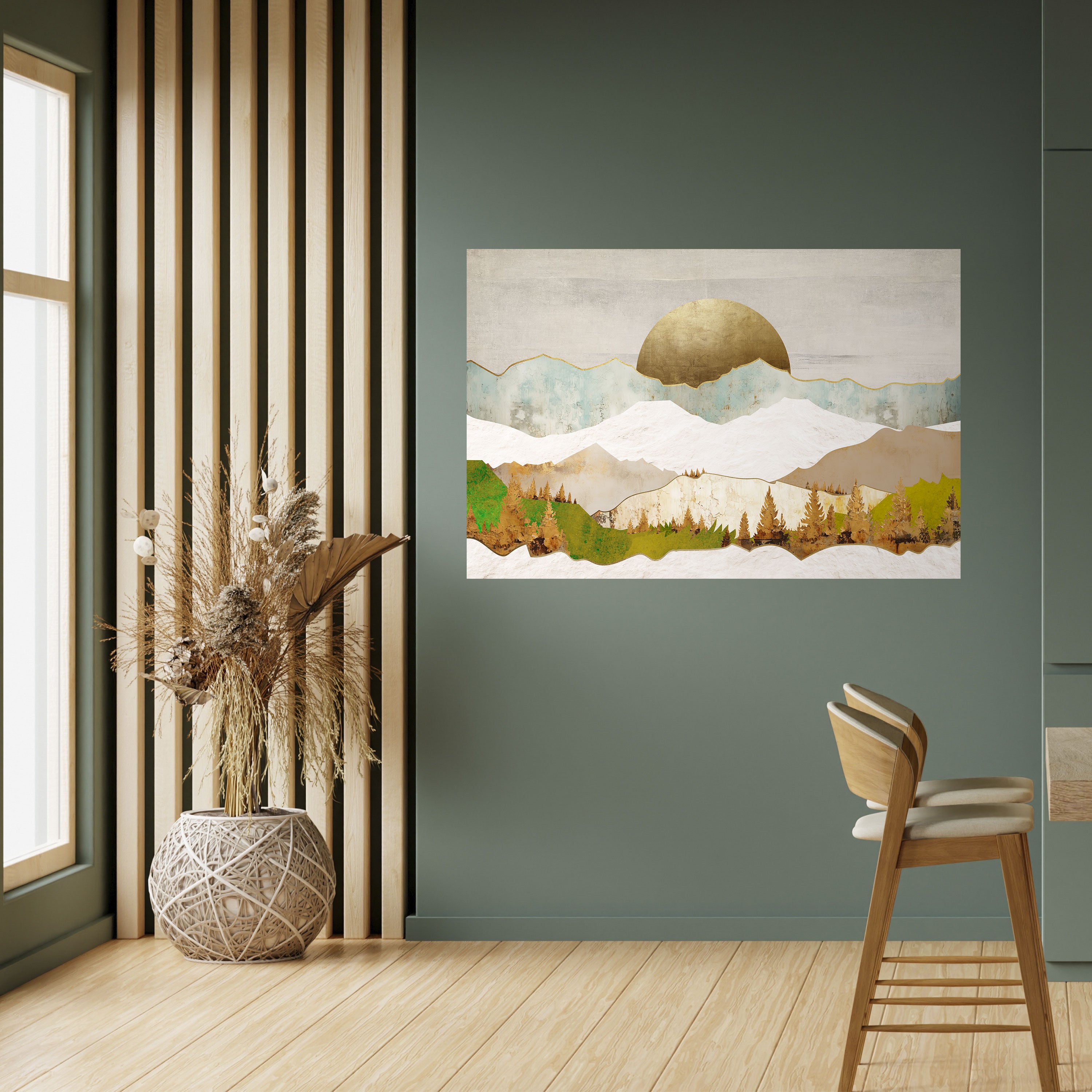 INVIERNO DORADO Póster horizontal autoadhesivo