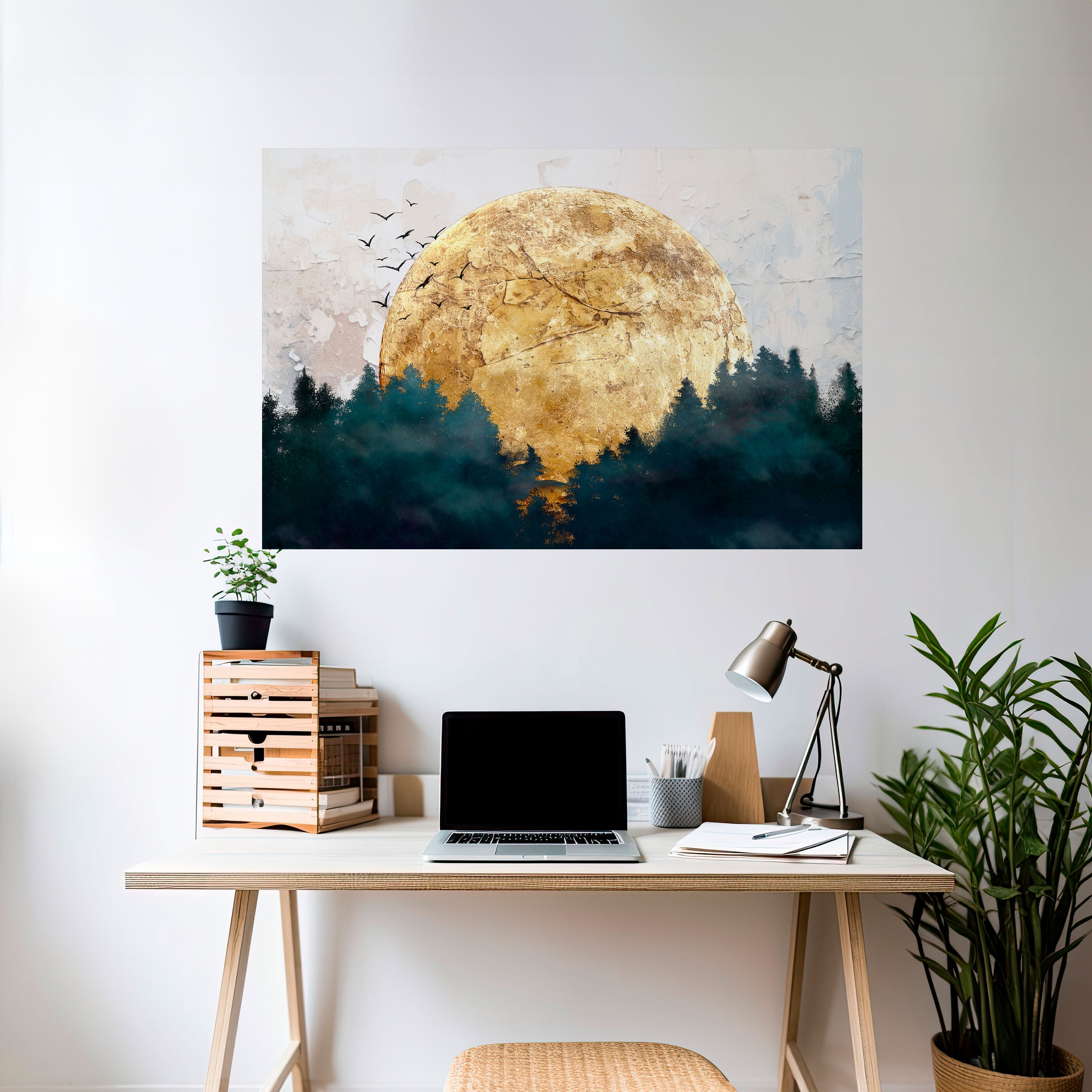 Póster horizontal autoadhesivo LUNA NACIENTE
