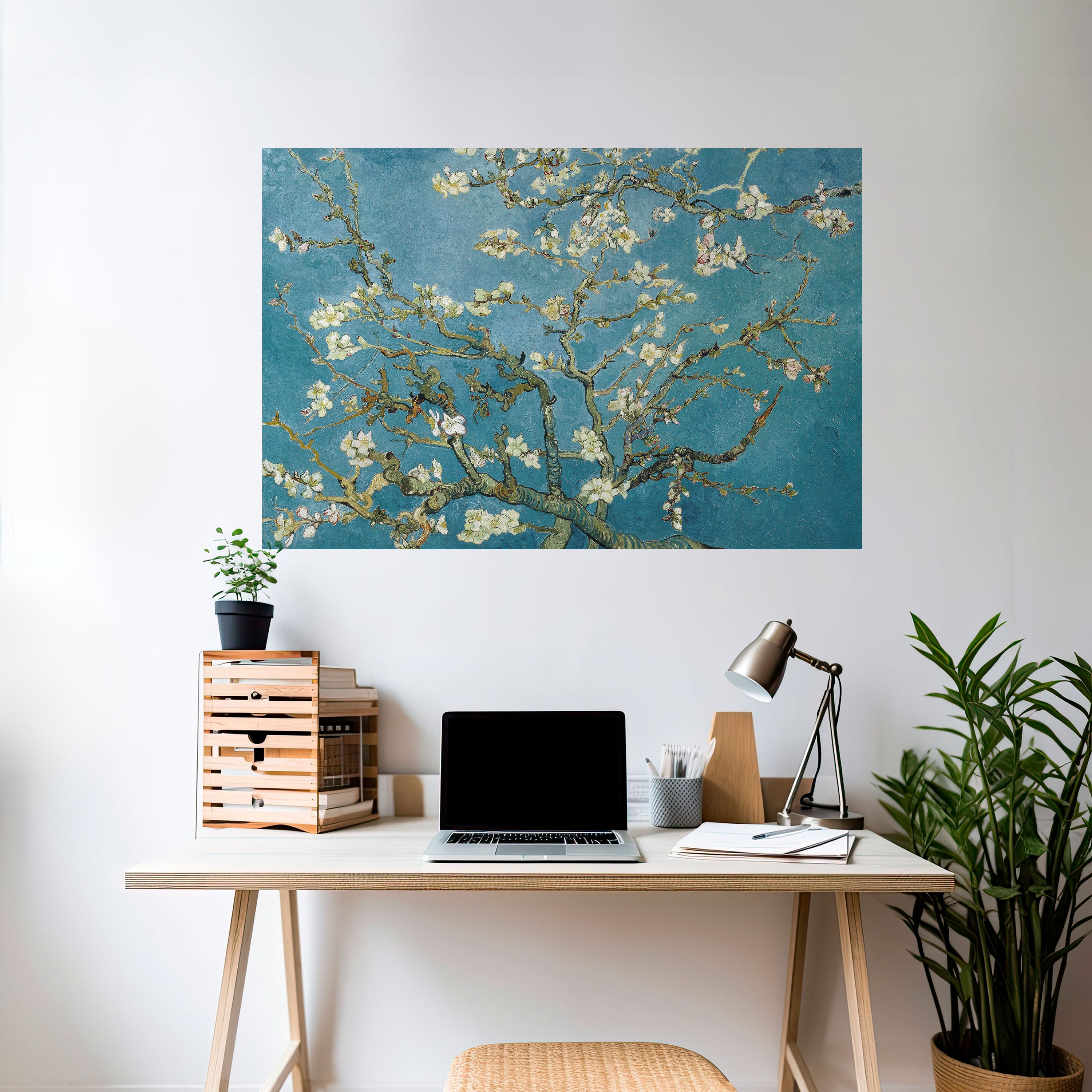 Póster horizontal autoadhesivo de FLOR DE ALMENDRO